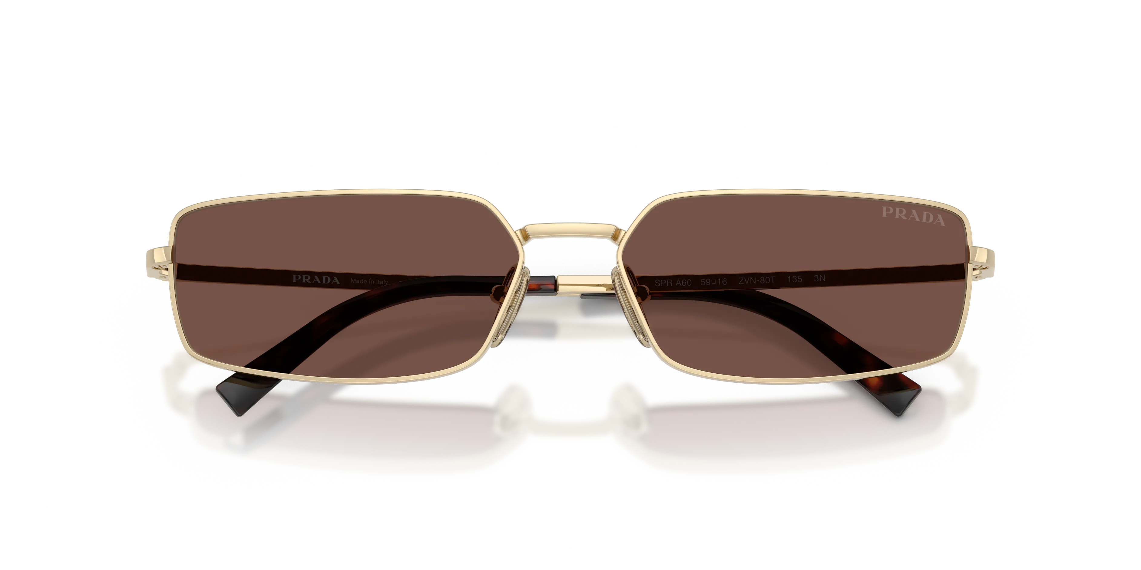 Prada PR A60S ZVN80T Occhiali da sole Acciaio Oro Squadrata Normale - immagine 2