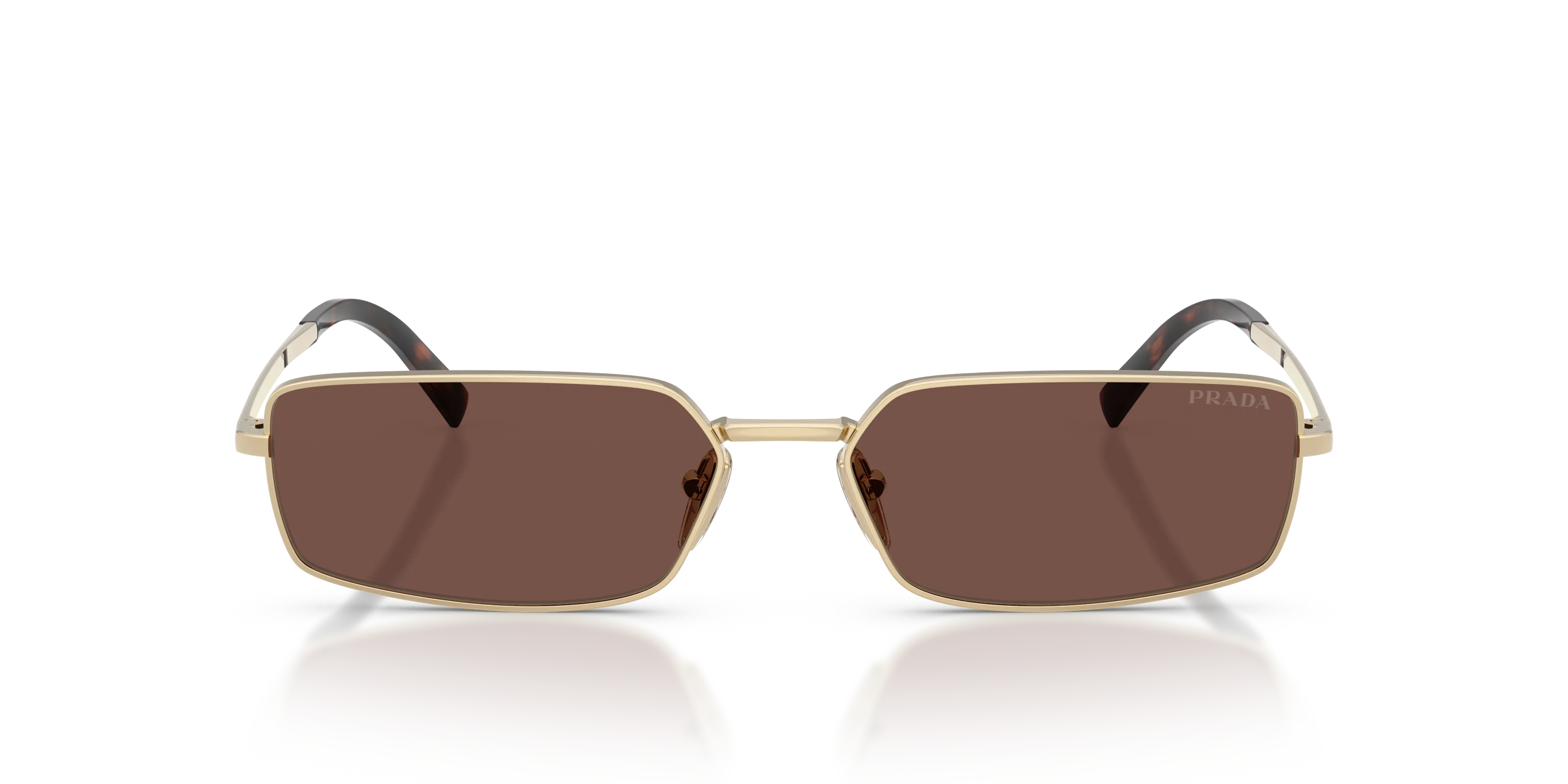 Prada PR A60S ZVN80T Occhiali da sole Acciaio Oro Squadrata Normale - immagine 3