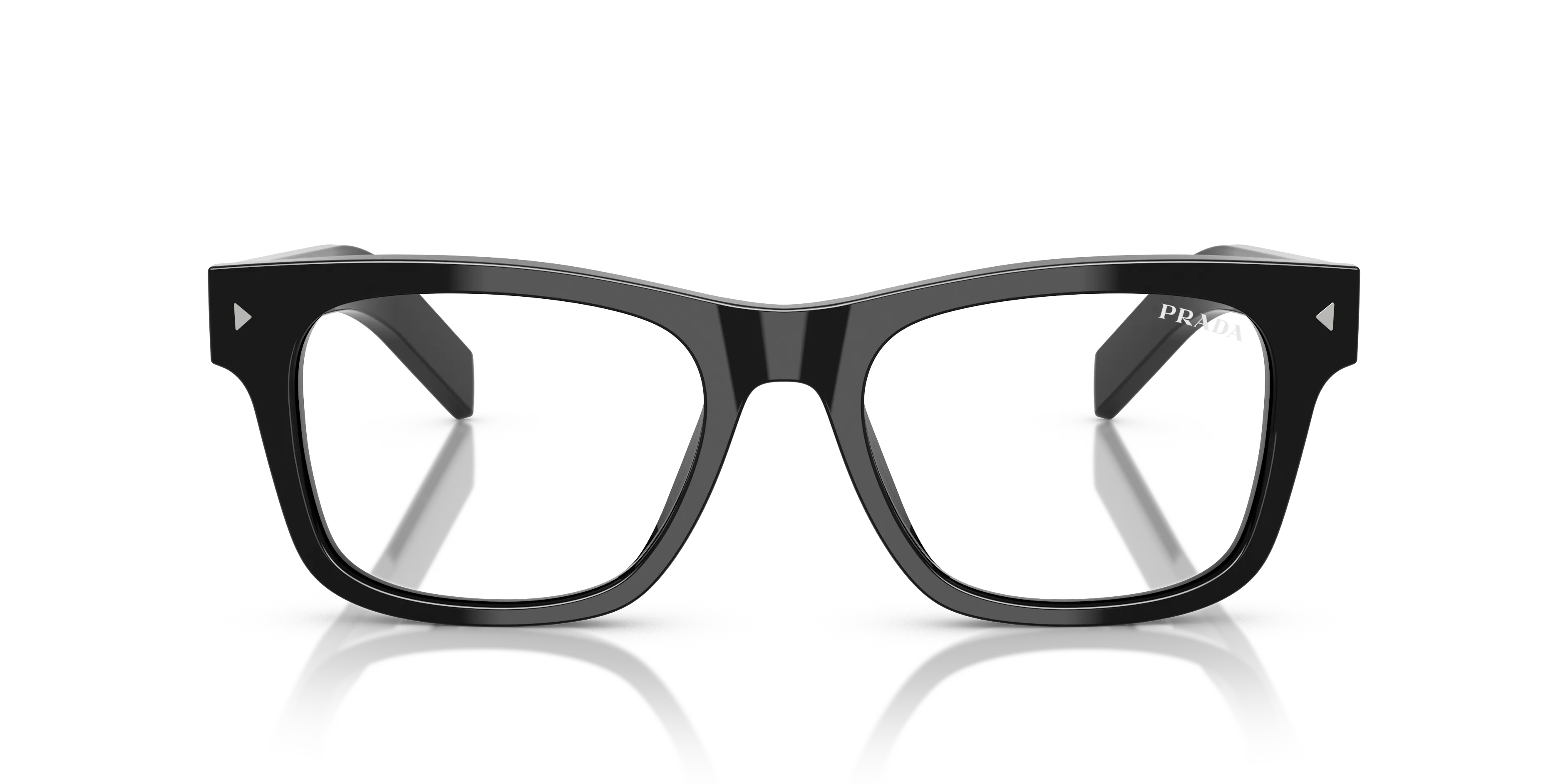 Prada PR A17S 16K60K Occhiali da sole Acetato Nero Trasparente Squadrata Anti-luce blu - immagine 3