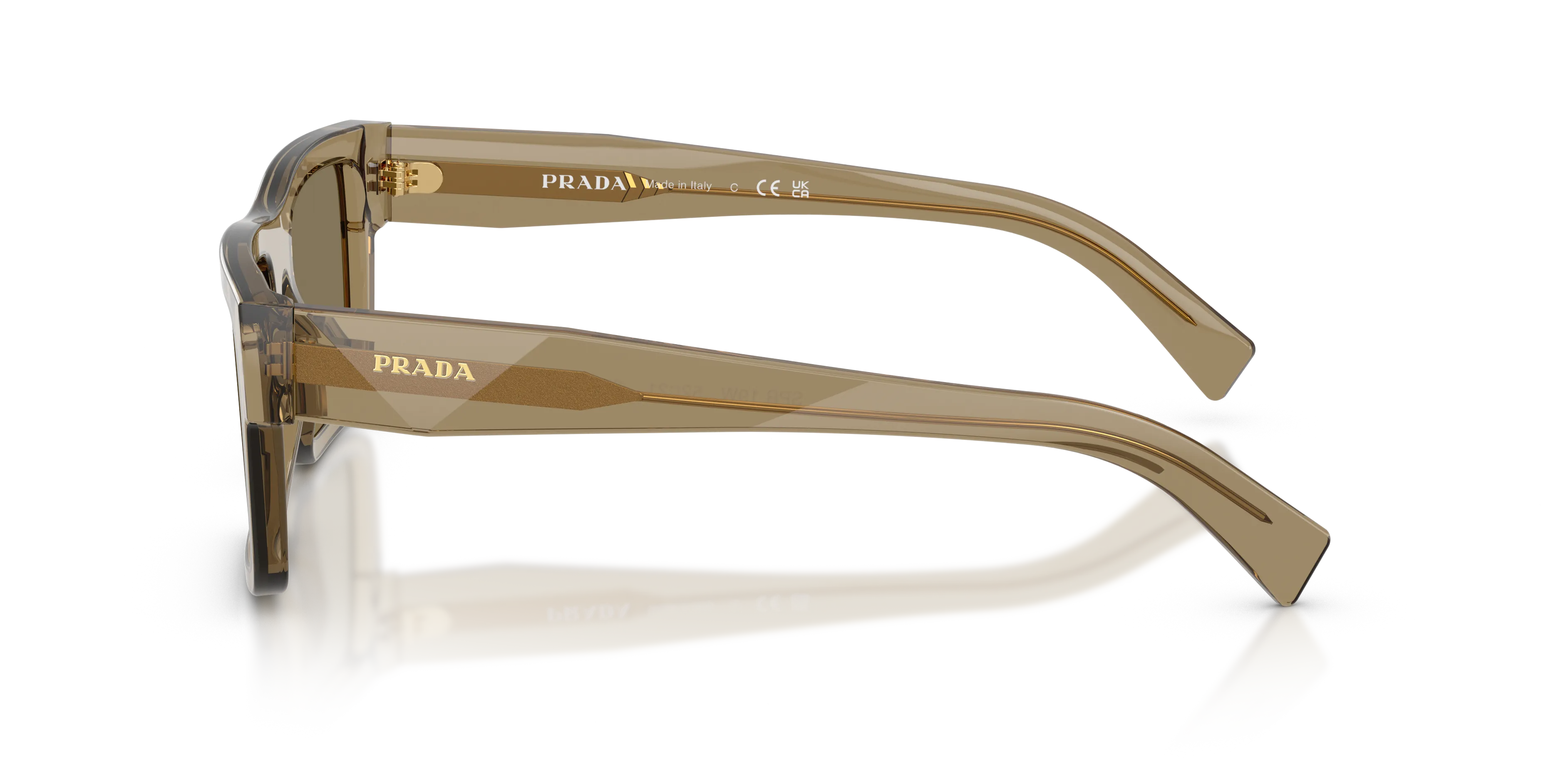 Prada PR 19WS 29E90F Occhiali da sole Acetato Marrone Squadrata Normale - immagine 4