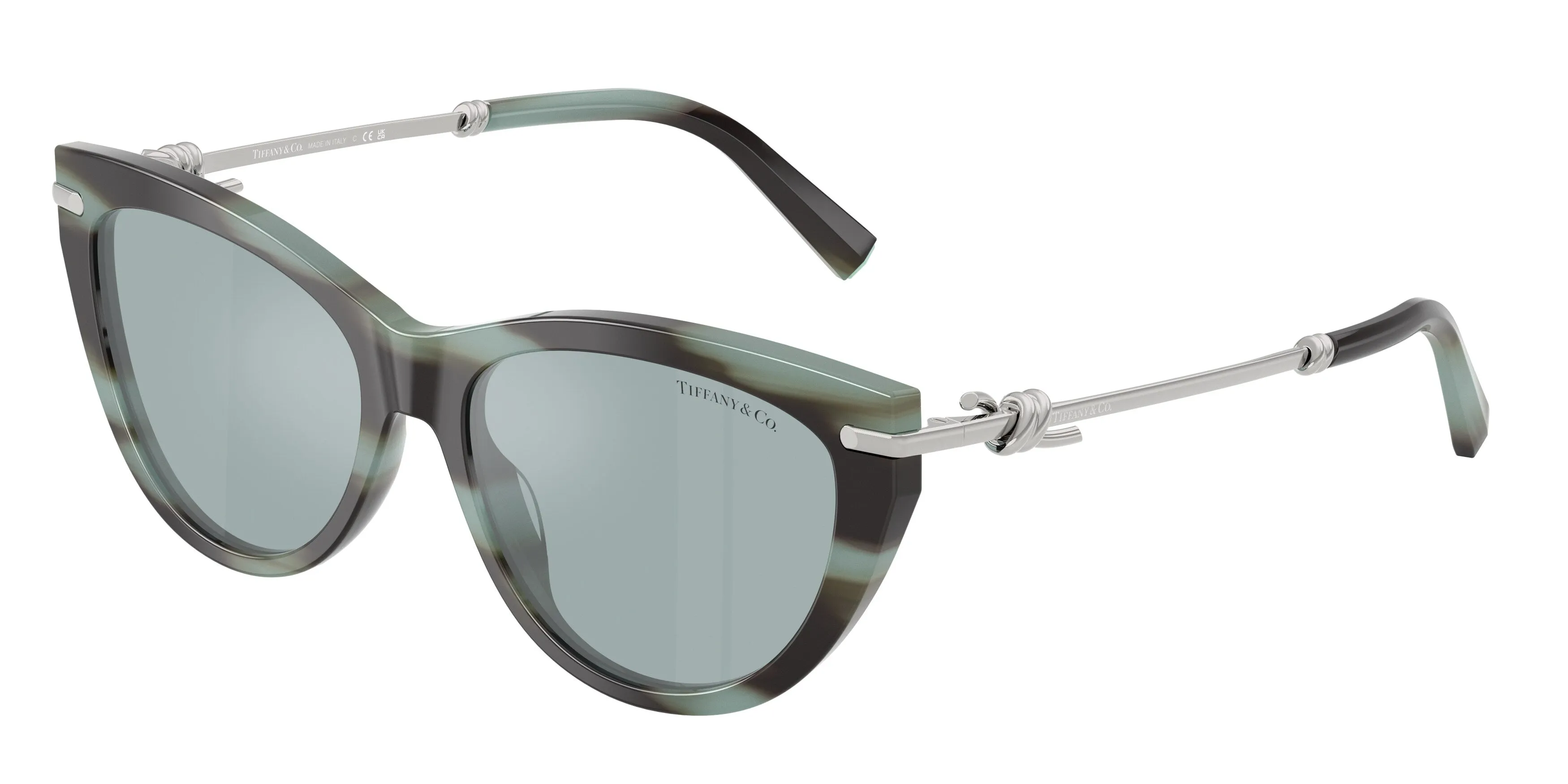Tiffany TF4253 84437C Occhiali da sole Acetato Tartaruga Azzurro Cat Eye Specchiate - immagine 1