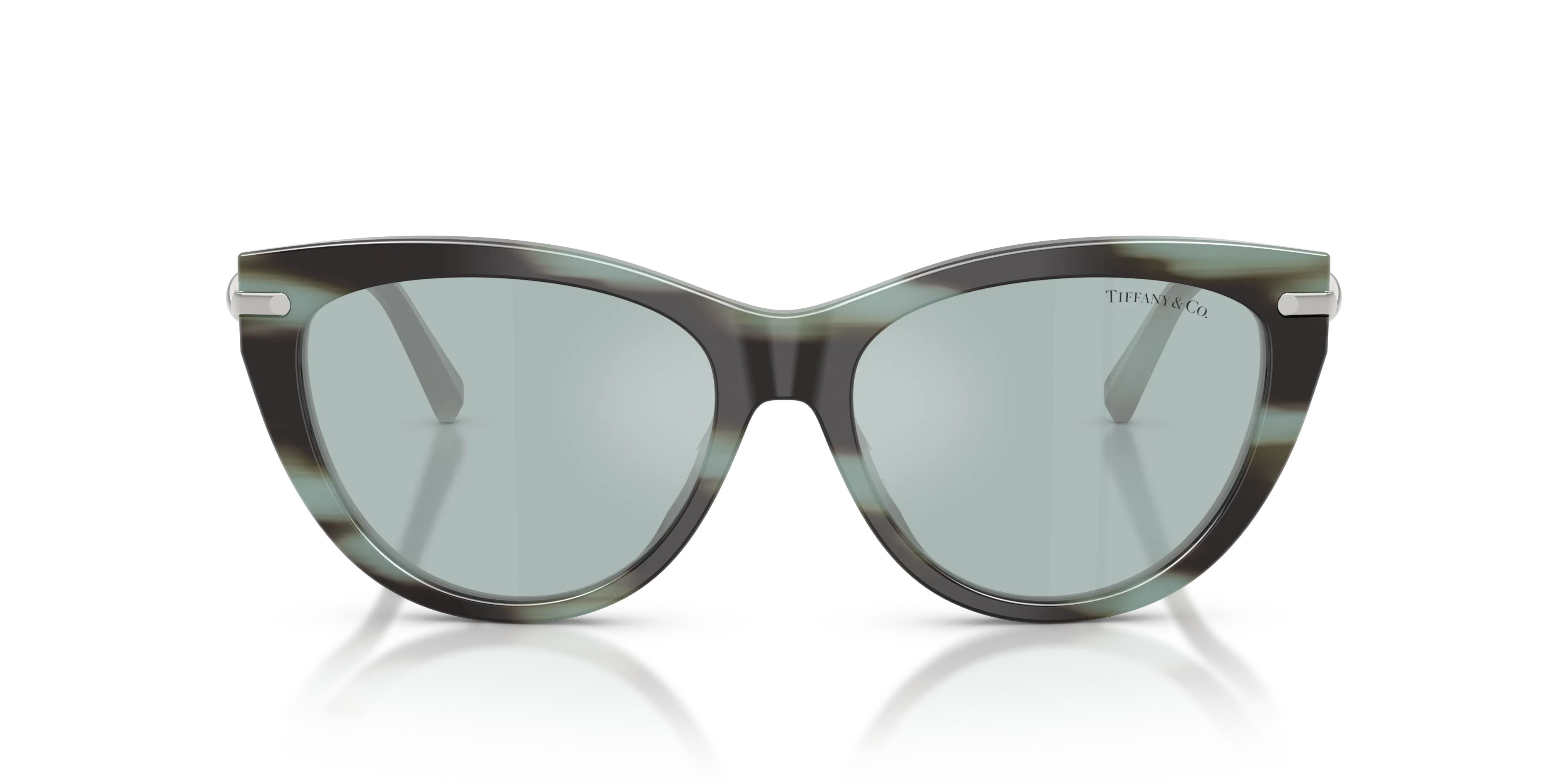 Tiffany TF4253 84437C Occhiali da sole Acetato Tartaruga Azzurro Cat Eye Specchiate - immagine 3