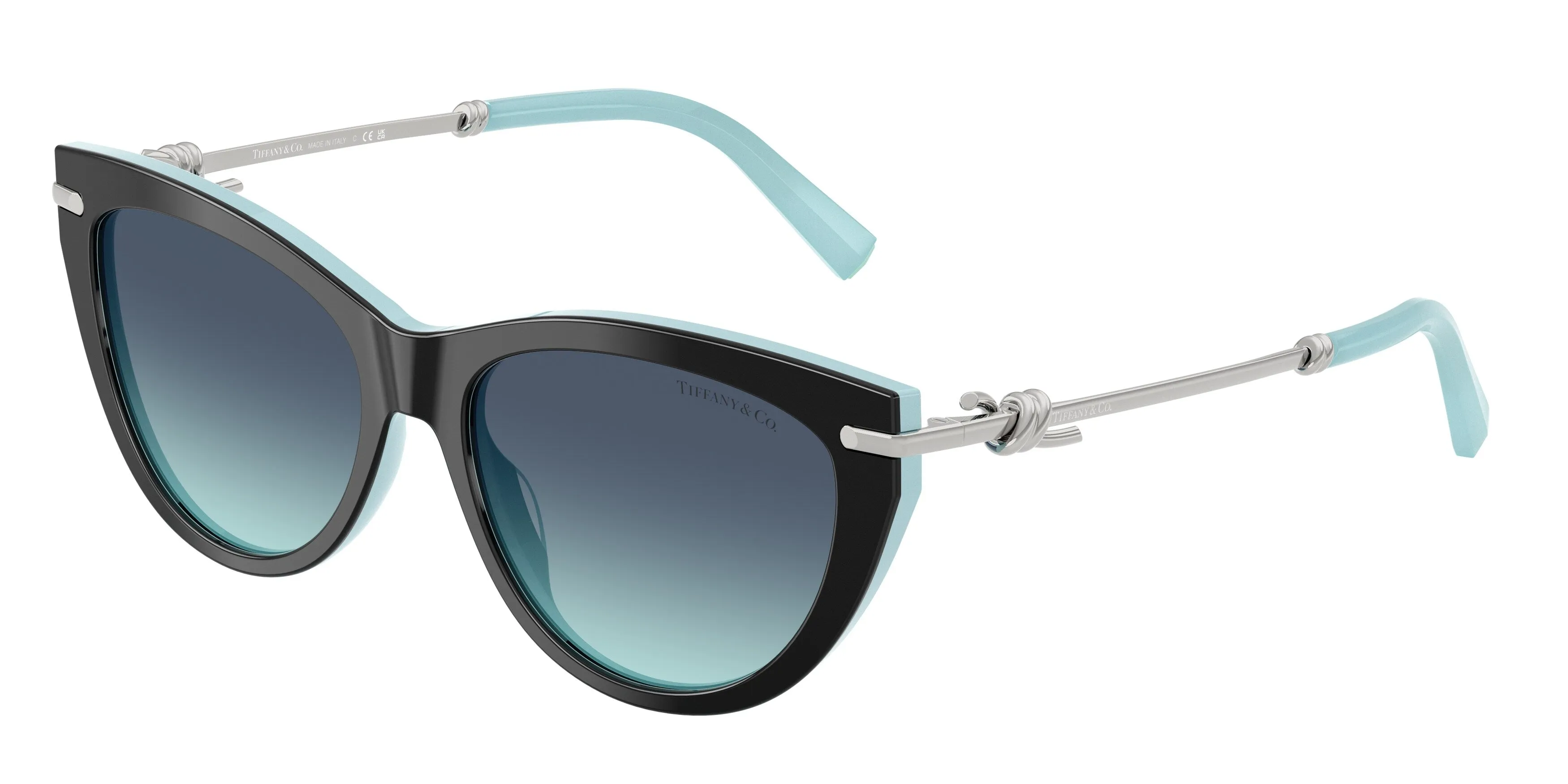 Tiffany TF4253 80559S Occhiali da sole Acetato Nero Blu Cat Eye Normale Sfumato - immagine 1