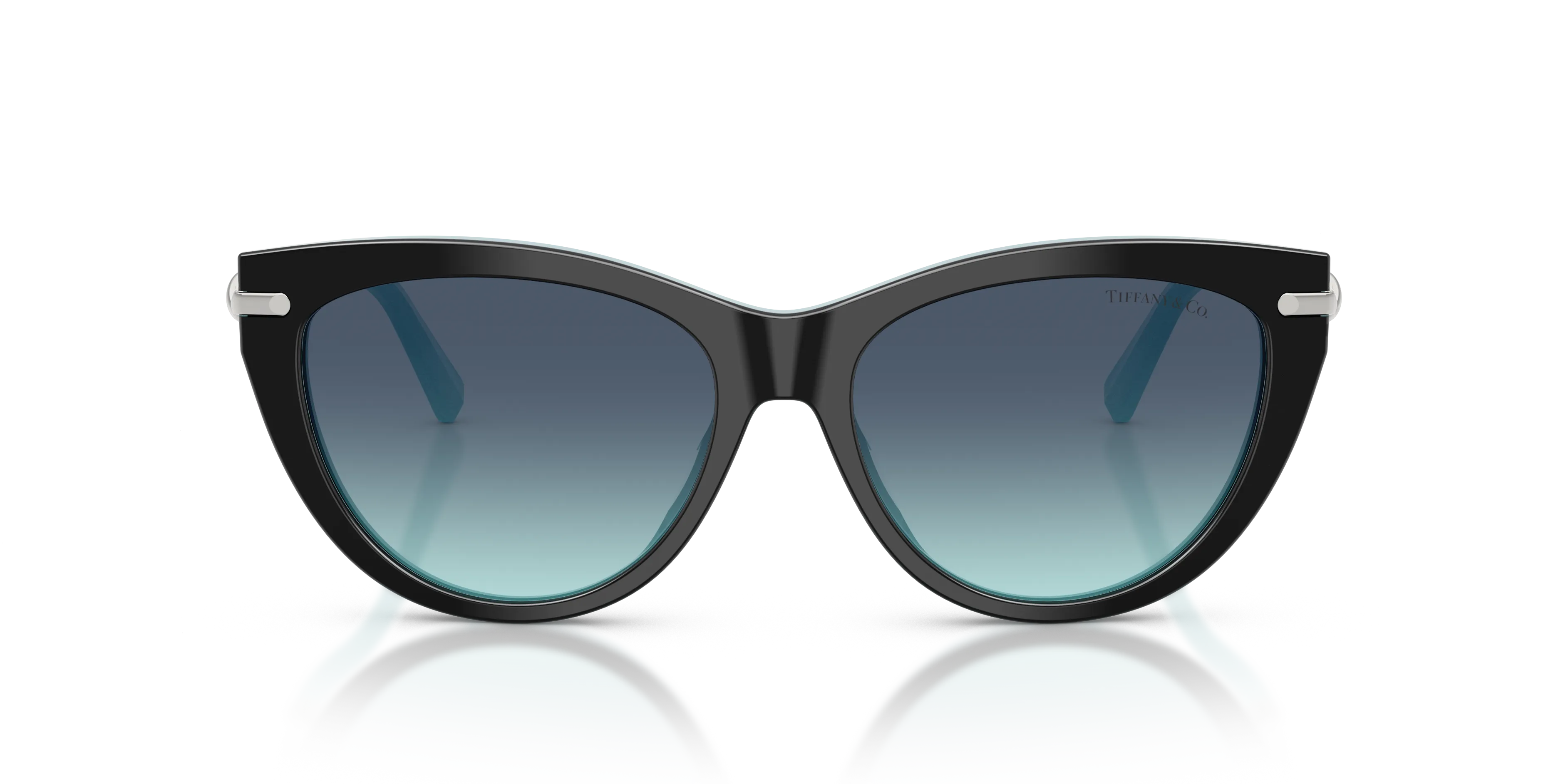 Tiffany TF4253 80559S Occhiali da sole Acetato Nero Blu Cat Eye Normale Sfumato - immagine 3