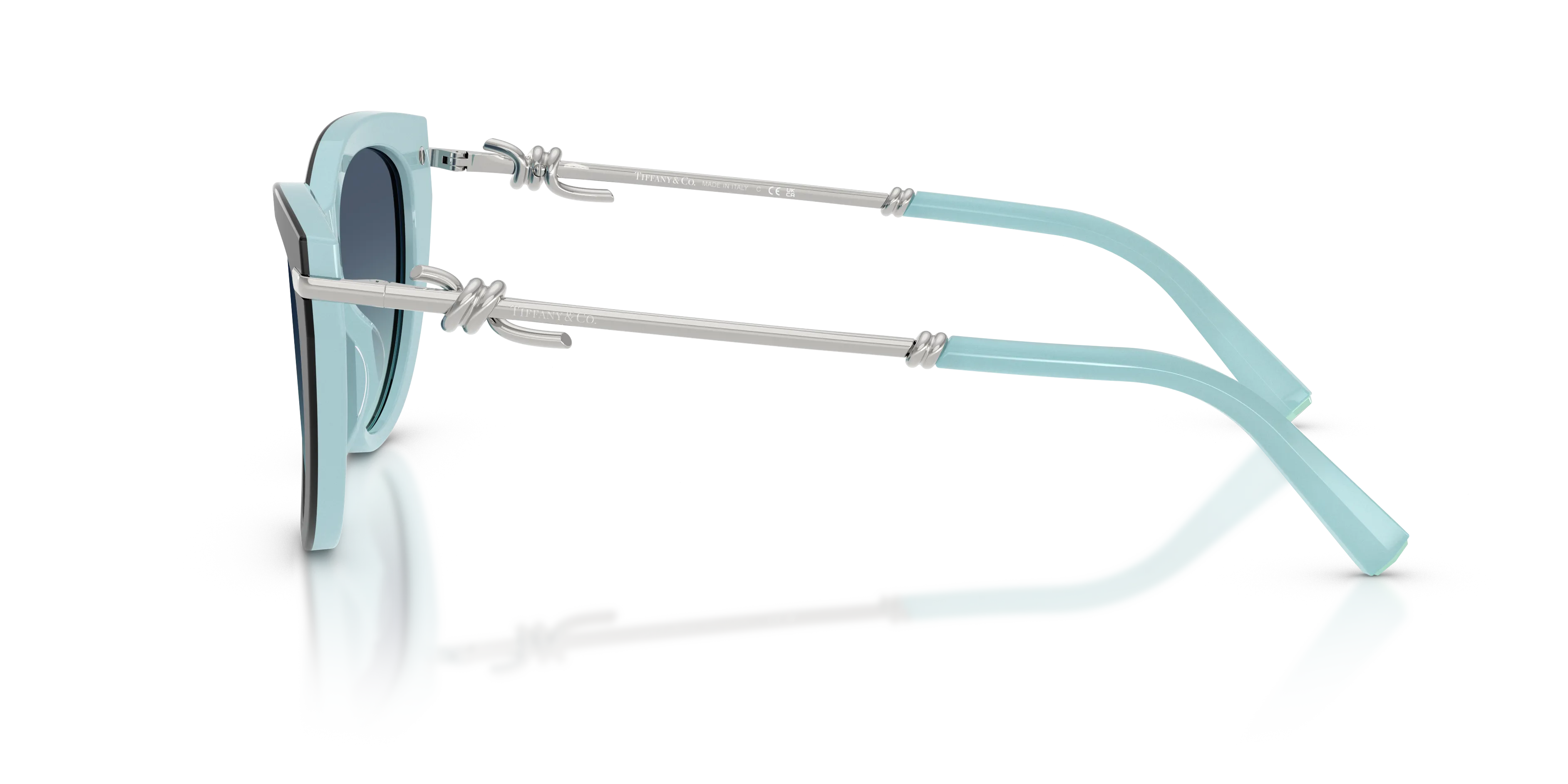 Tiffany TF4253 80559S Occhiali da sole Acetato Nero Blu Cat Eye Normale Sfumato - immagine 4