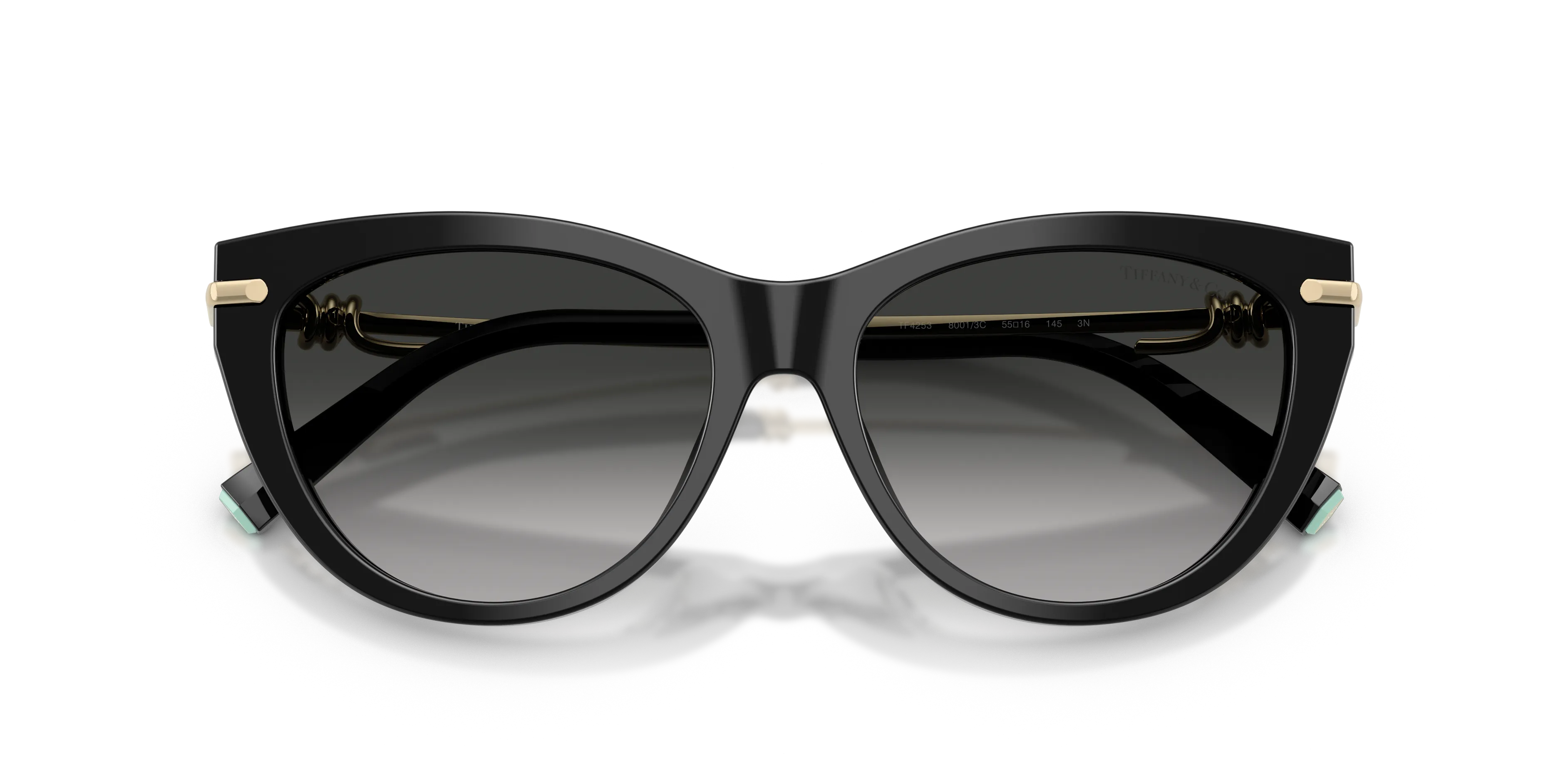 Tiffany TF4253 80013C Occhiali da sole Acetato Nero Grigio Cat Eye Normale Sfumato - immagine 2