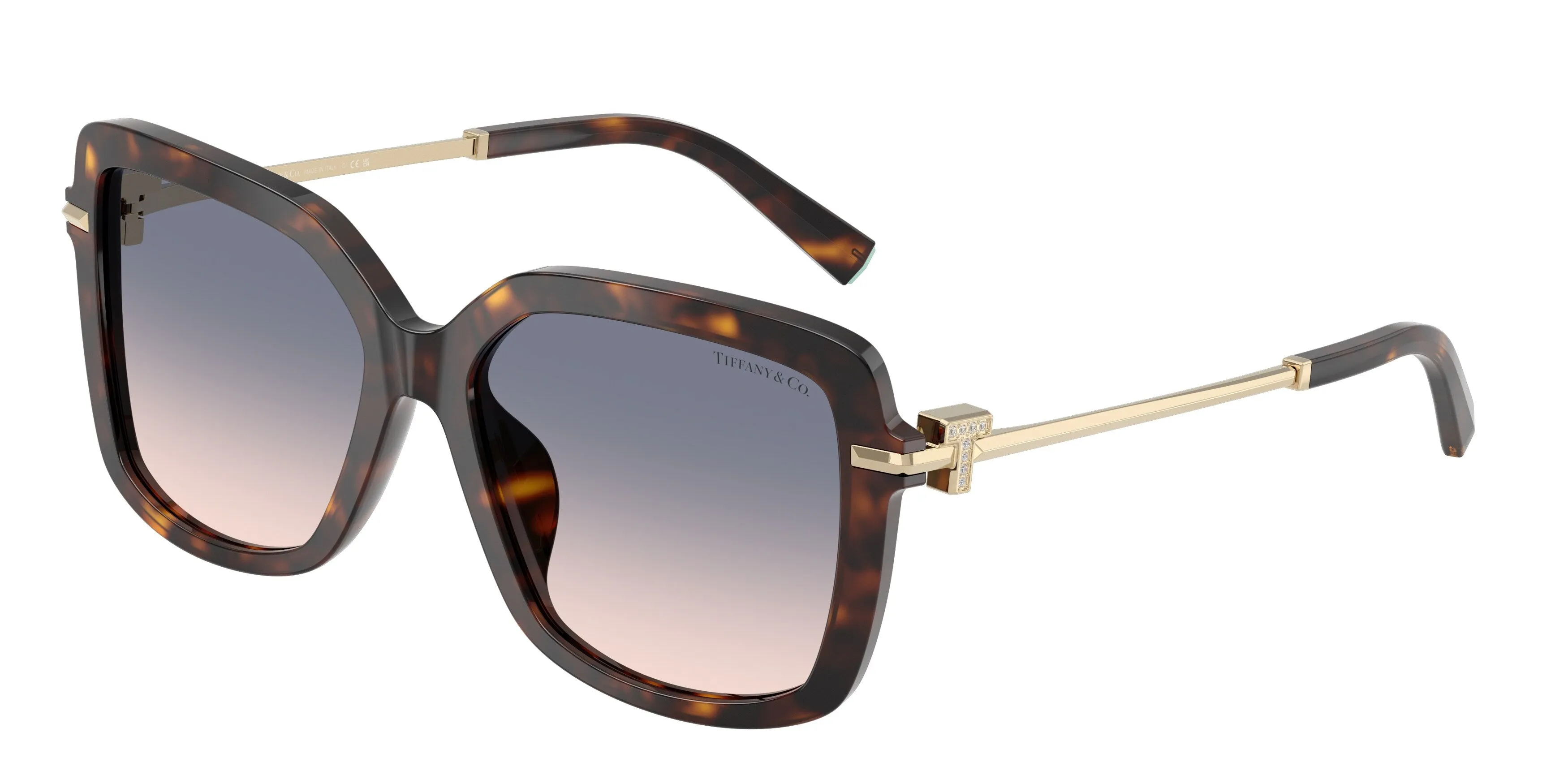 Tiffany TF4252B 801516 Occhiali da sole Acetato Tartaruga Marrone Squadrata Normale Sfumato - immagine 1