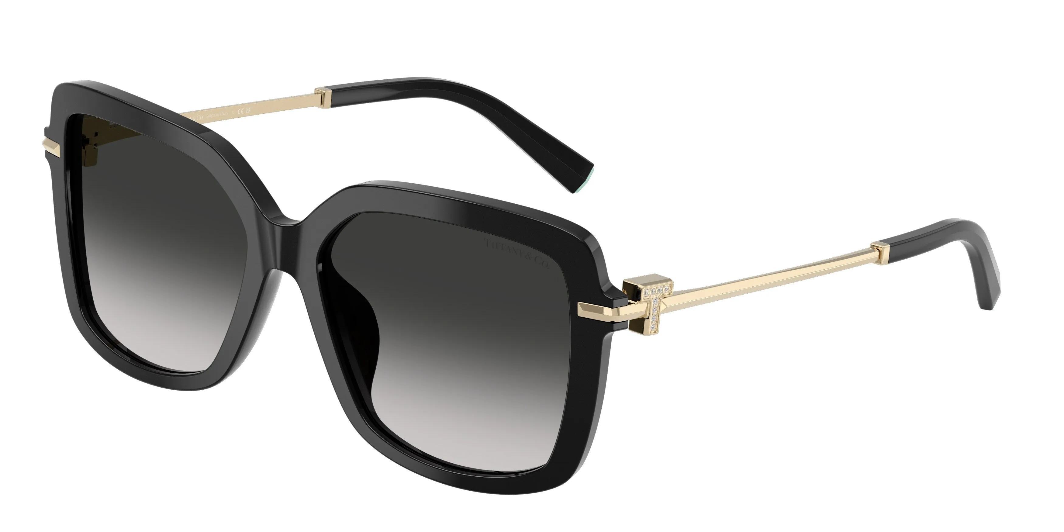 Tiffany TF4252B 80013C Occhiali da sole Acetato Nero Grigio Squadrata Normale Sfumato - immagine 1