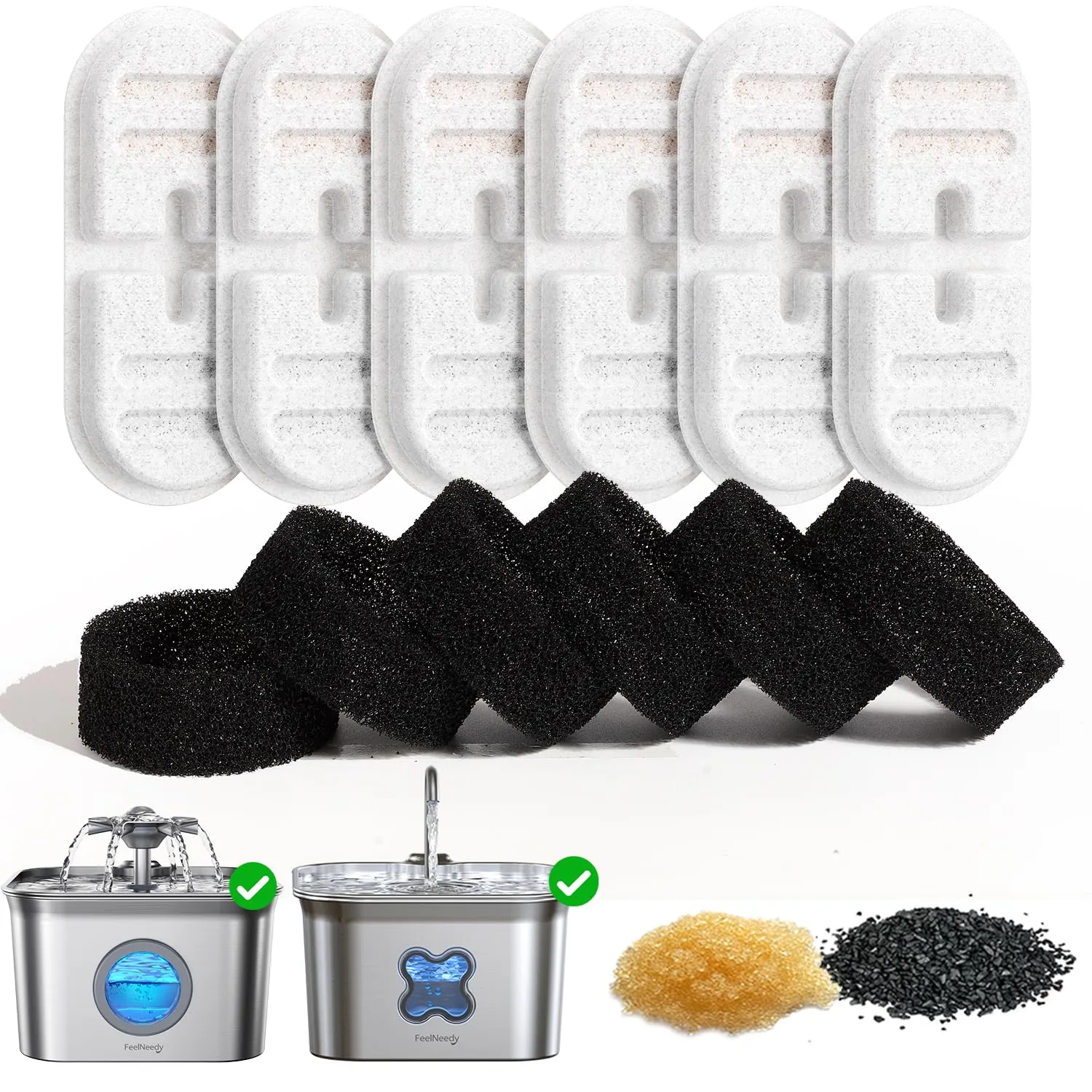 6 Pacchetti di Filtri e 6 Pacchetti di Spugne di Ricambio - immagine 1
