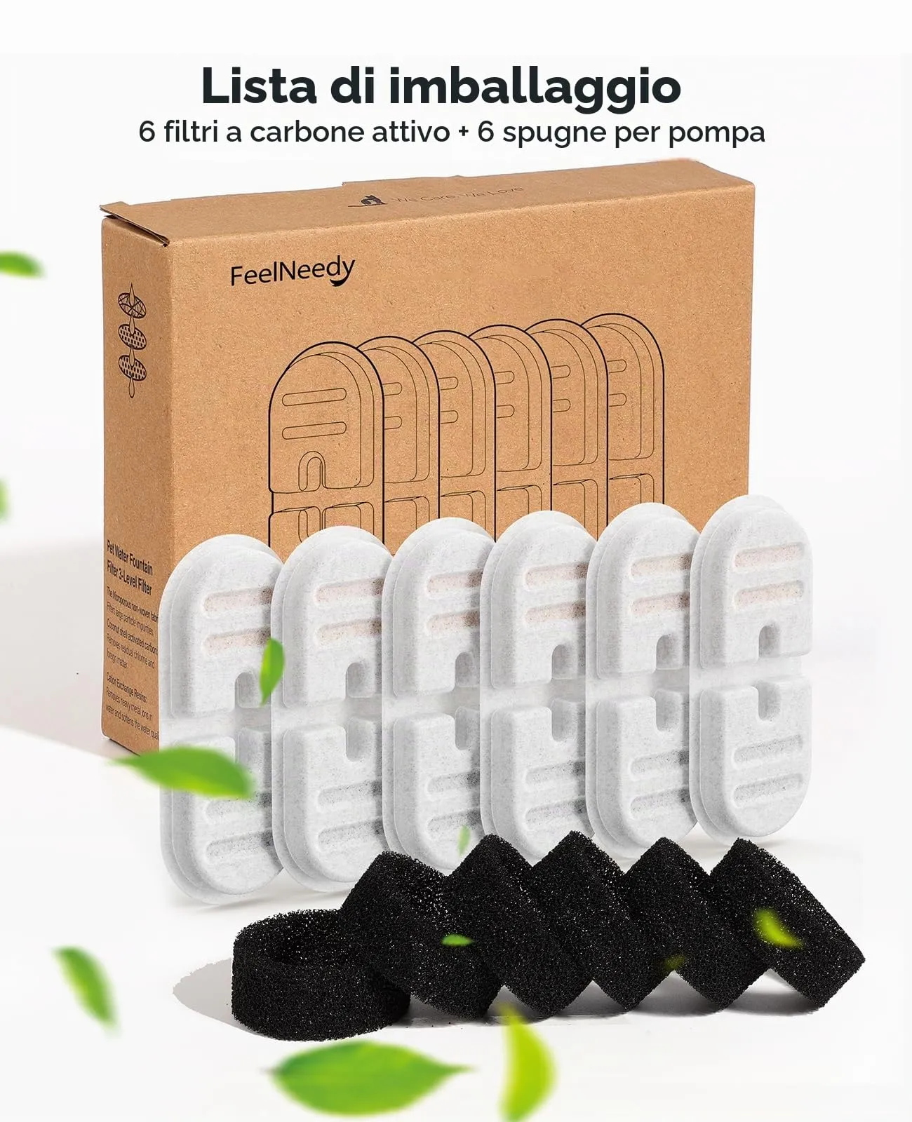 6 Pacchetti di Filtri e 6 Pacchetti di Spugne di Ricambio - immagine 5
