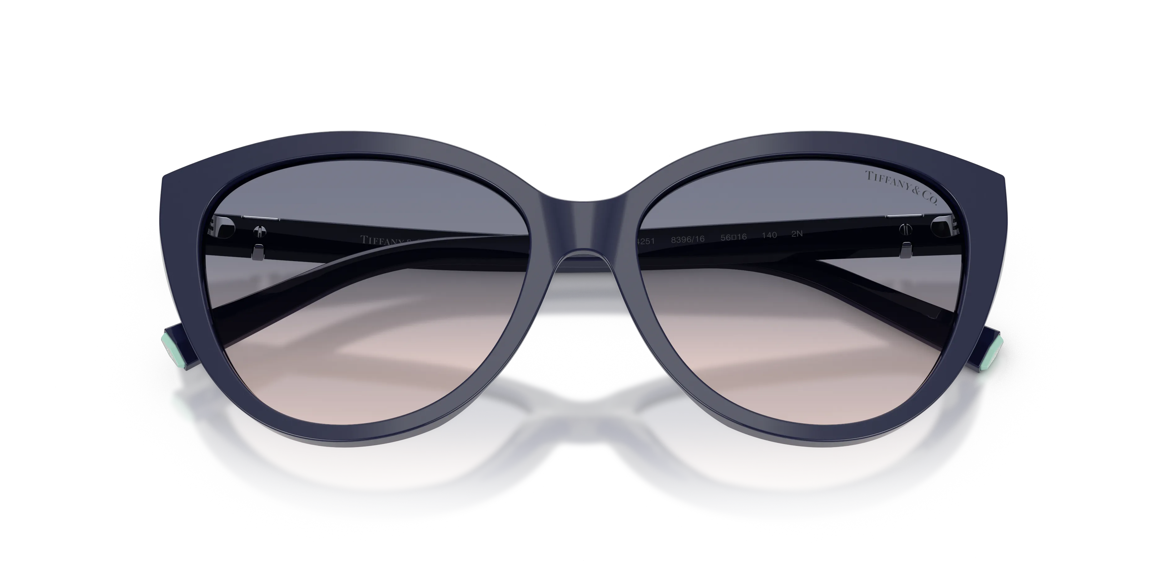 Tiffany TF4251 839616 Occhiali da sole Acetato Blu Marrone Cat Eye Normale Sfumato - immagine 2