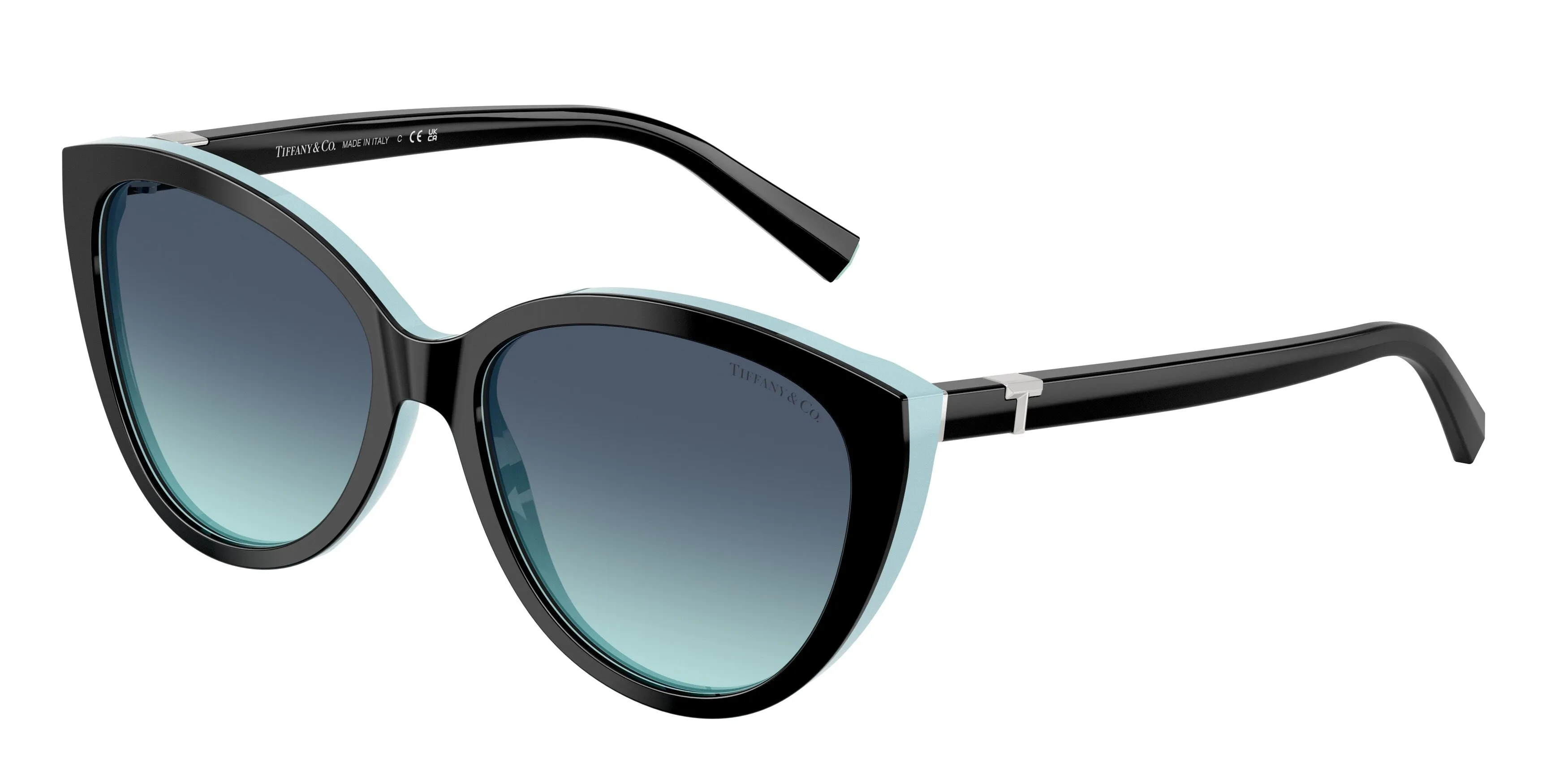 Tiffany TF4251 80559S Occhiali da sole Acetato Nero Blu Cat Eye Normale Sfumato - immagine 1