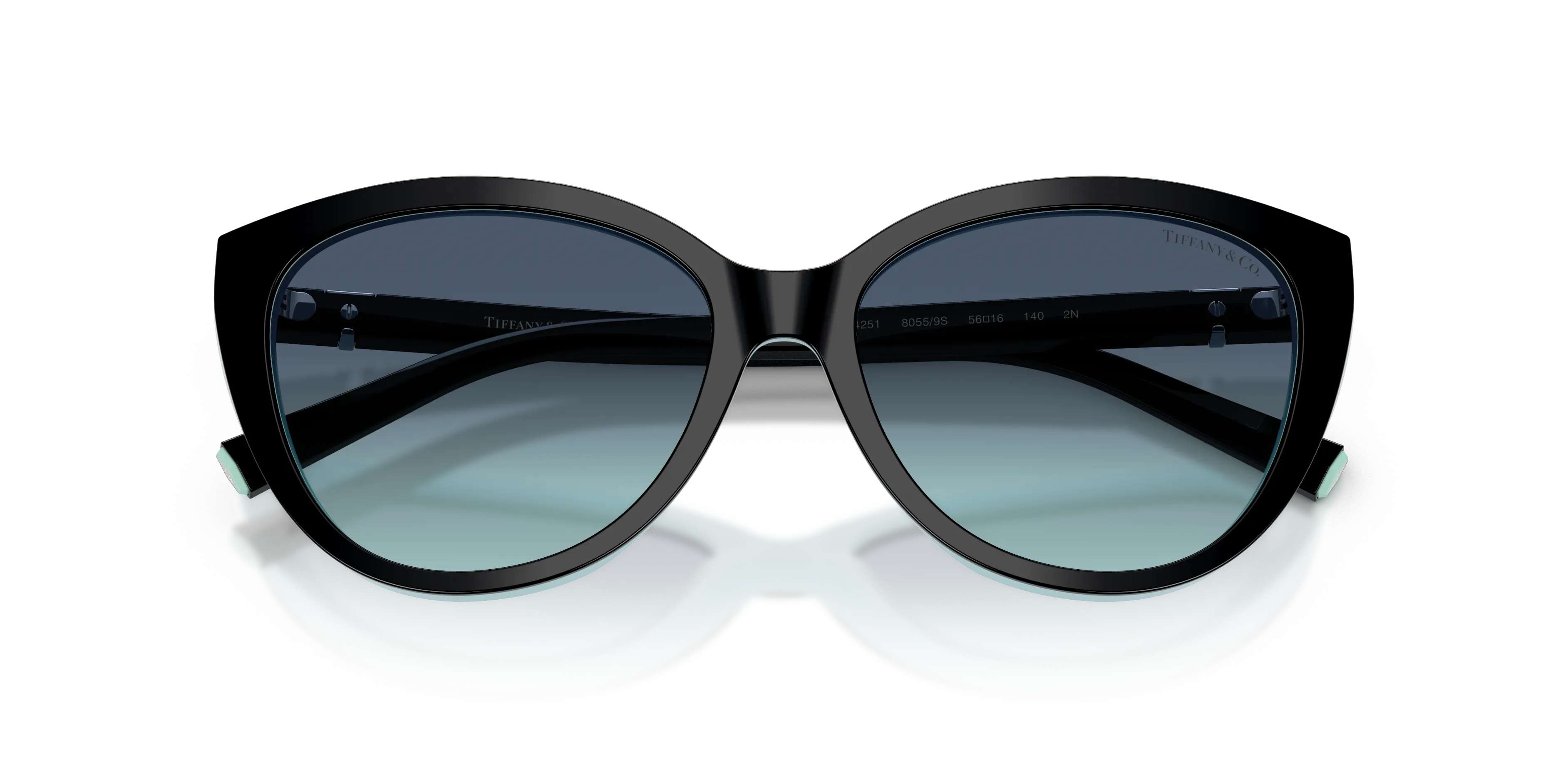 Tiffany TF4251 80559S Occhiali da sole Acetato Nero Blu Cat Eye Normale Sfumato - immagine 2