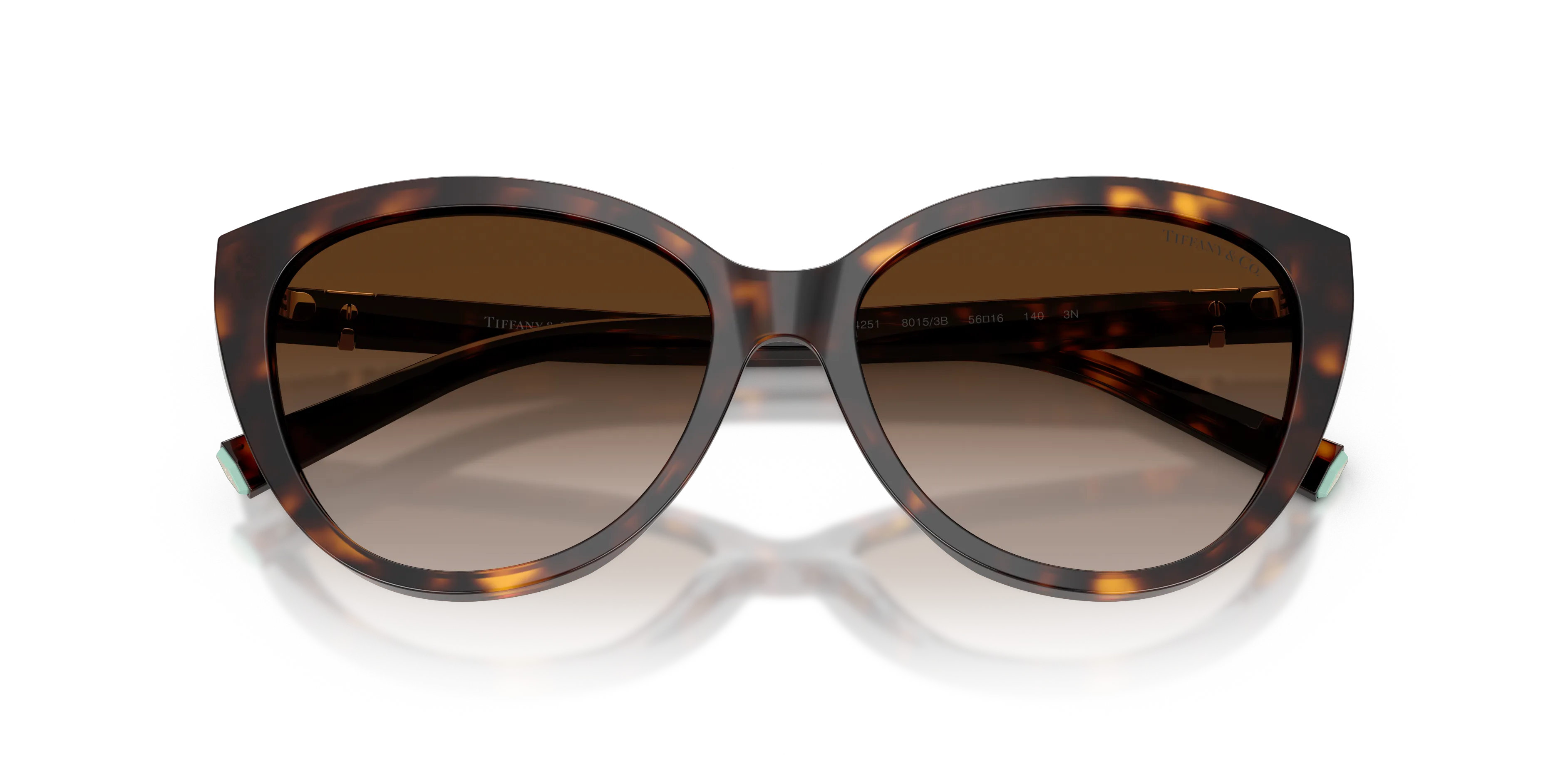 Tiffany TF4251 80153B Occhiali da sole Acetato Tartaruga Marrone Cat Eye Normale Sfumato - immagine 2