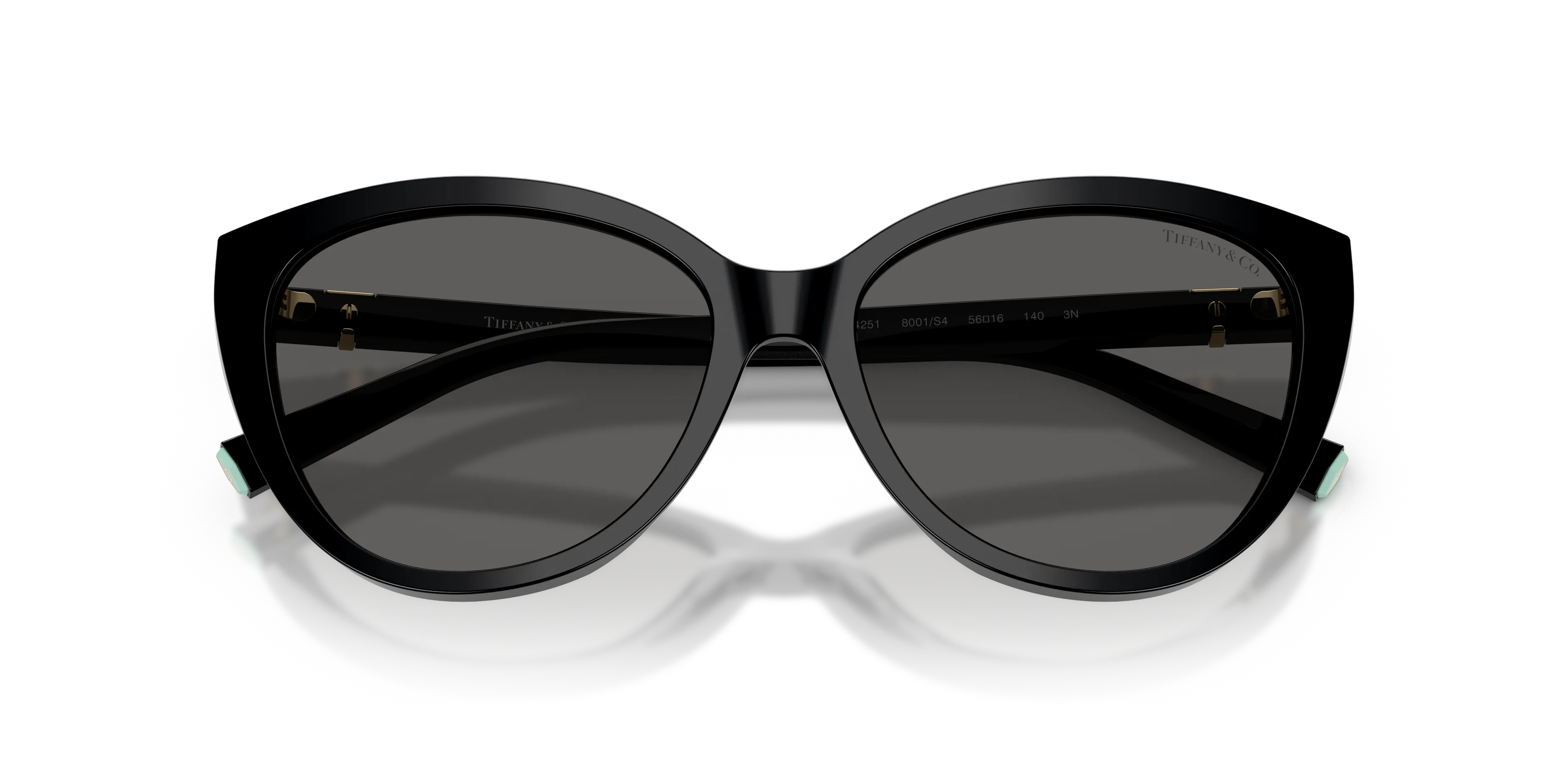 Tiffany TF4251 8001S4 Occhiali da sole Acetato Nero Grigio Cat Eye Normale - immagine 2