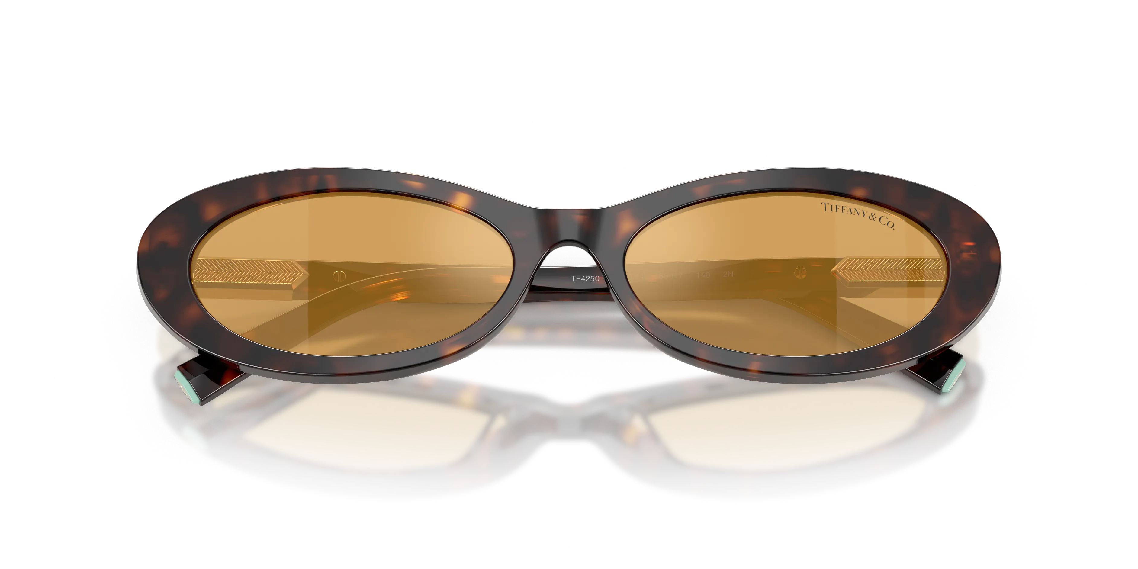 Tiffany TF4250 801574 Occhiali da sole Acetato Tartaruga Arancione Rotonda Normale - immagine 2