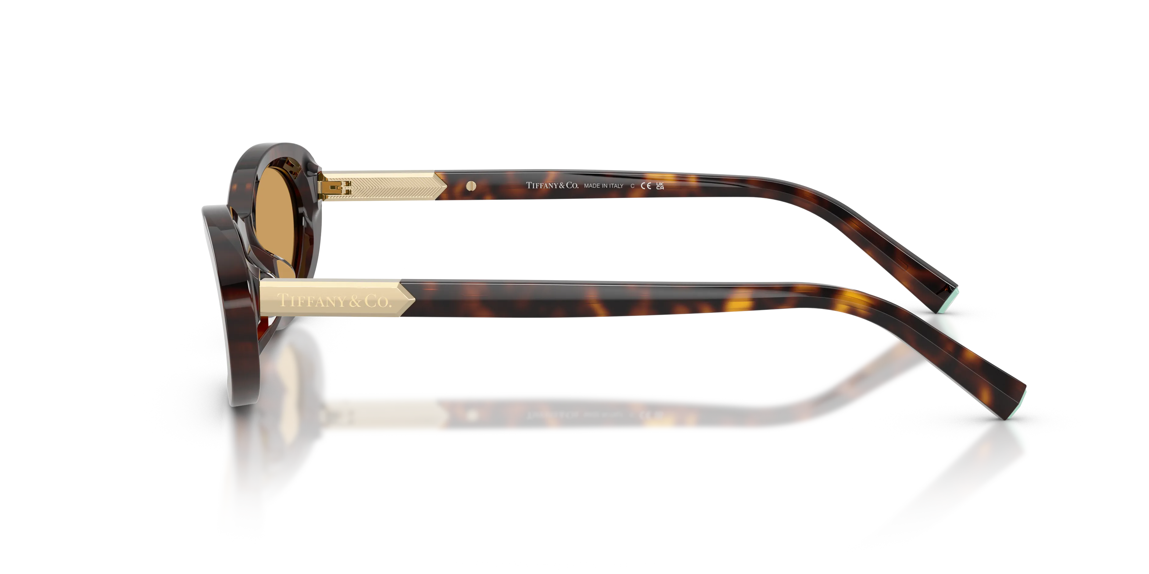 Tiffany TF4250 801574 Occhiali da sole Acetato Tartaruga Arancione Rotonda Normale - immagine 4
