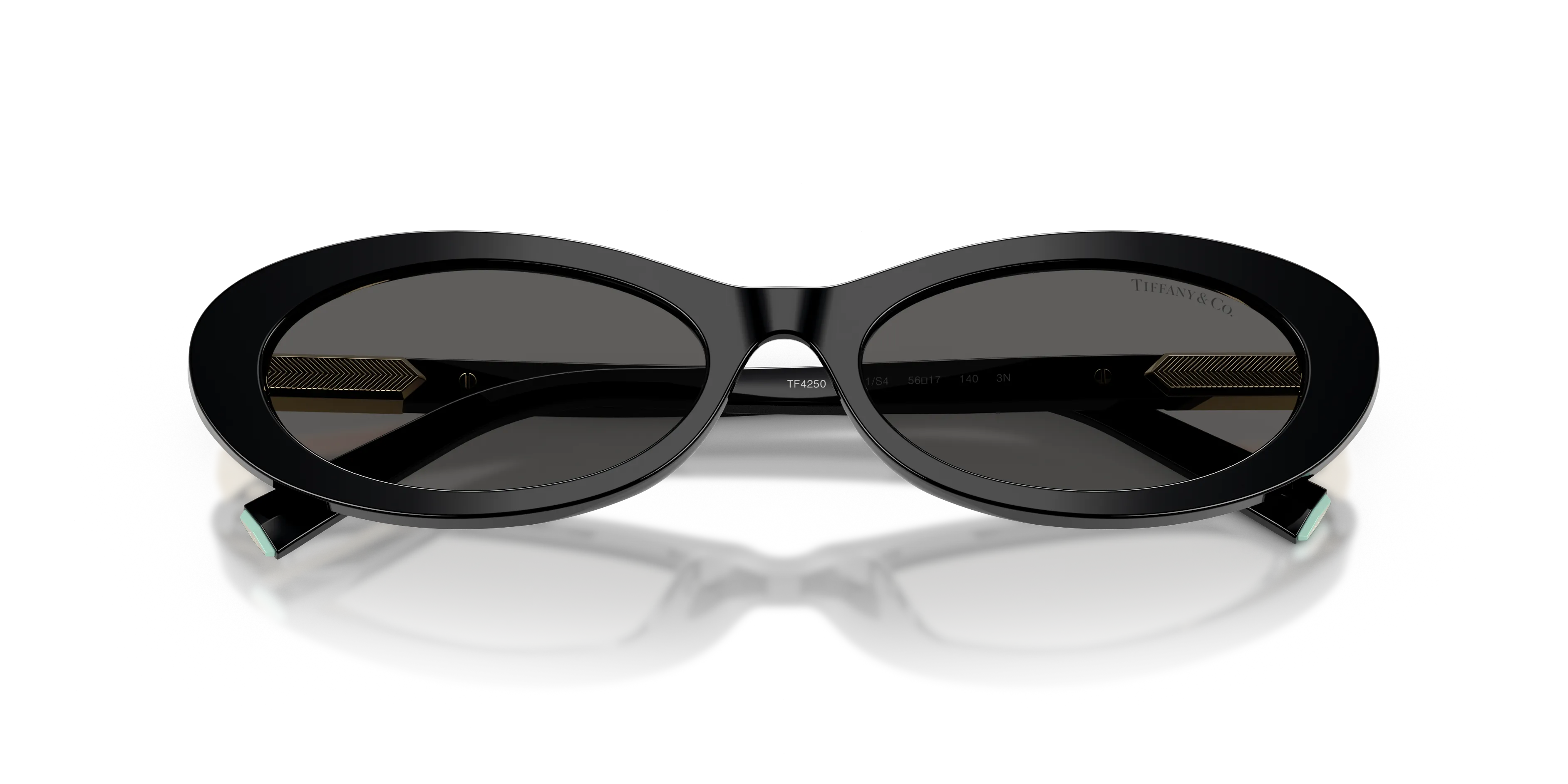 Tiffany TF4250 8001S4 Occhiali da sole Acetato Nero Grigio Rotonda Normale - immagine 2