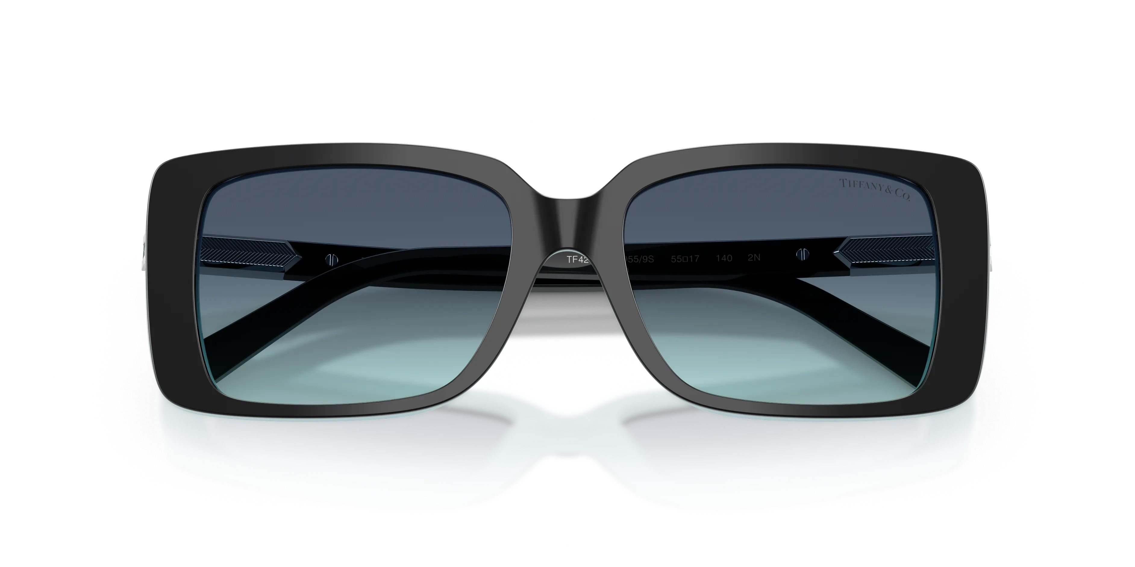 Tiffany TF4249 80559S Occhiali da sole Acetato Nero Blu Squadrata Normale Sfumato - immagine 2