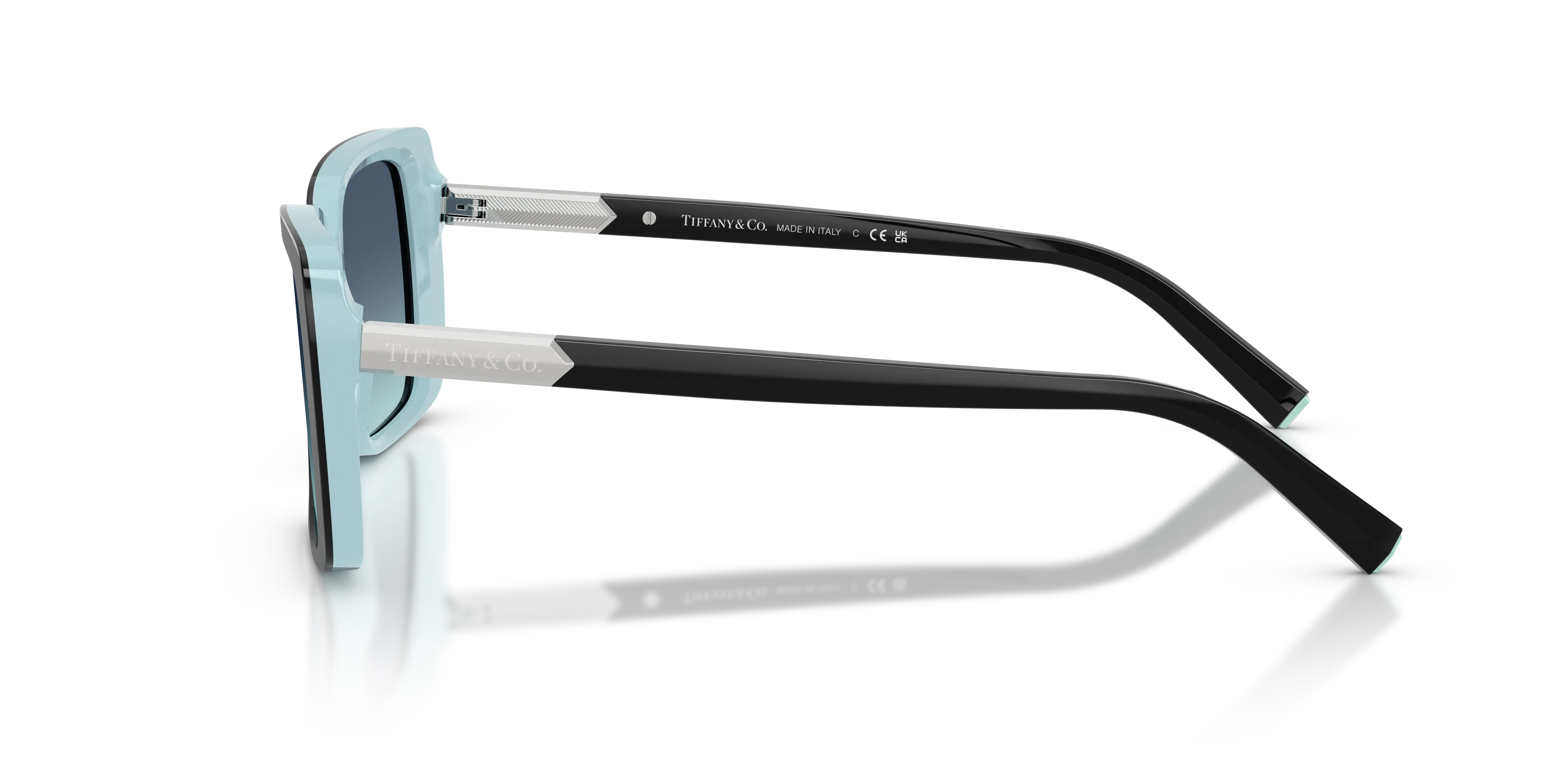 Tiffany TF4249 80559S Occhiali da sole Acetato Nero Blu Squadrata Normale Sfumato - immagine 4