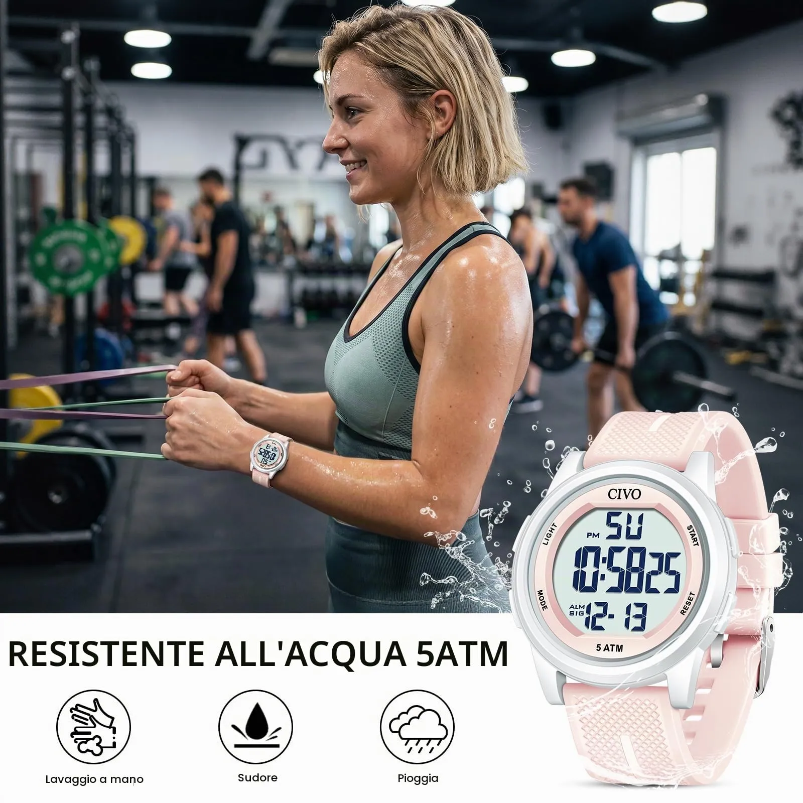 CIVO Orologio Donna Digitale Sportivo: Ultra Sottile Impermeabile con LED - immagine 2