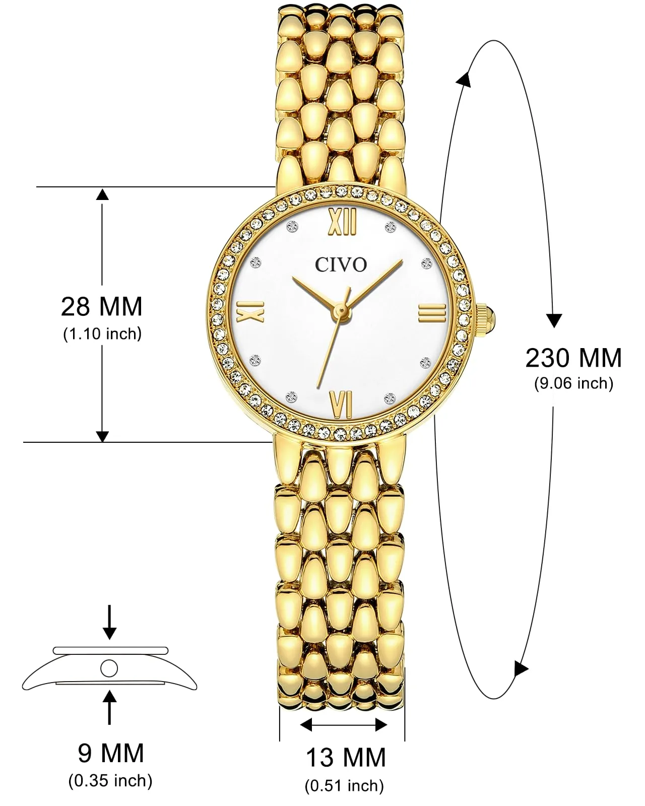 CIVO Orologio Donna Elegante con Bracciale: Gioiello Orologio Analogico - immagine 6