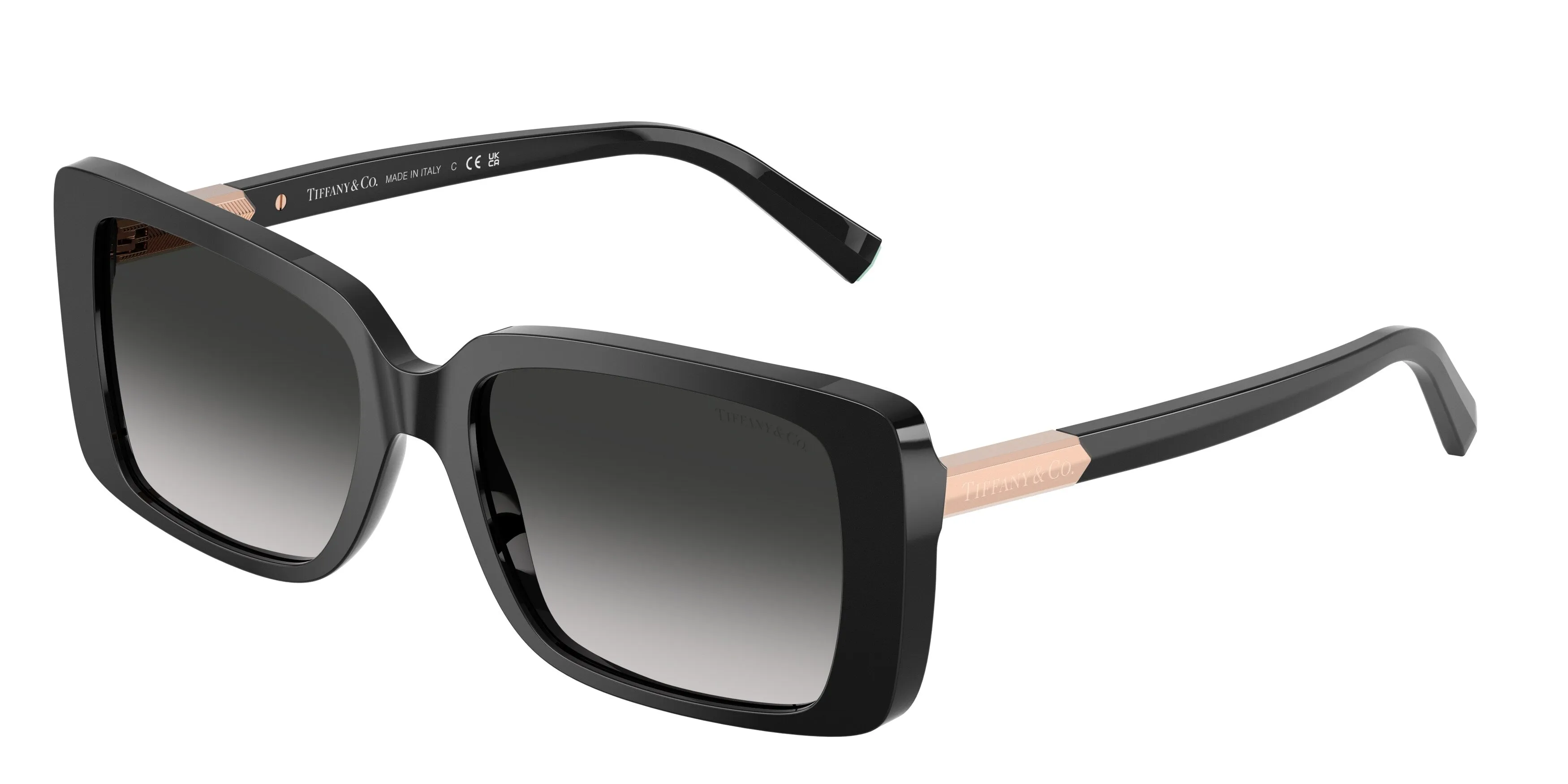 Tiffany TF4249 80013C Occhiali da sole Acetato Nero Grigio Squadrata Normale Sfumato - immagine 1