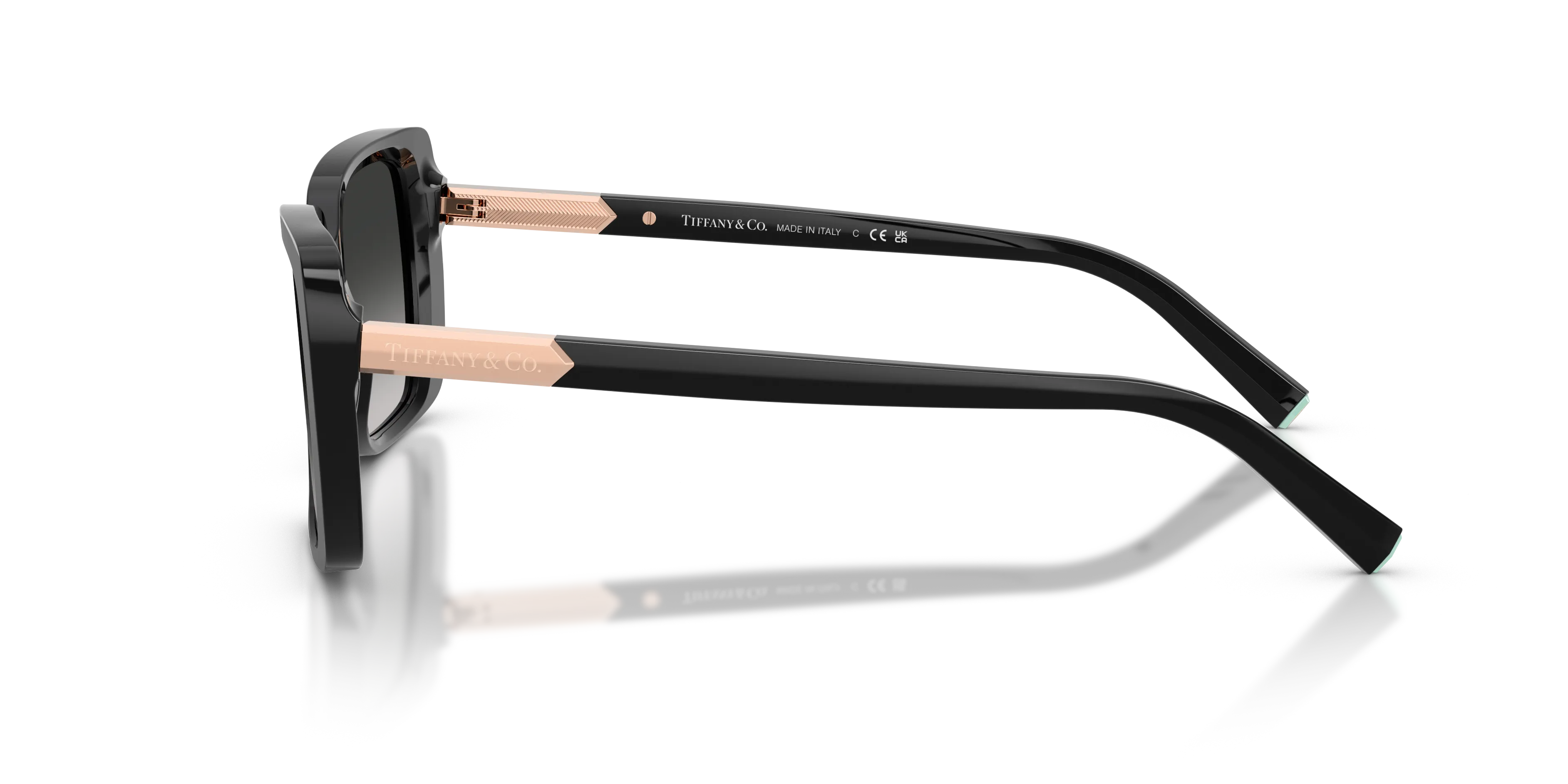 Tiffany TF4249 80013C Occhiali da sole Acetato Nero Grigio Squadrata Normale Sfumato - immagine 4