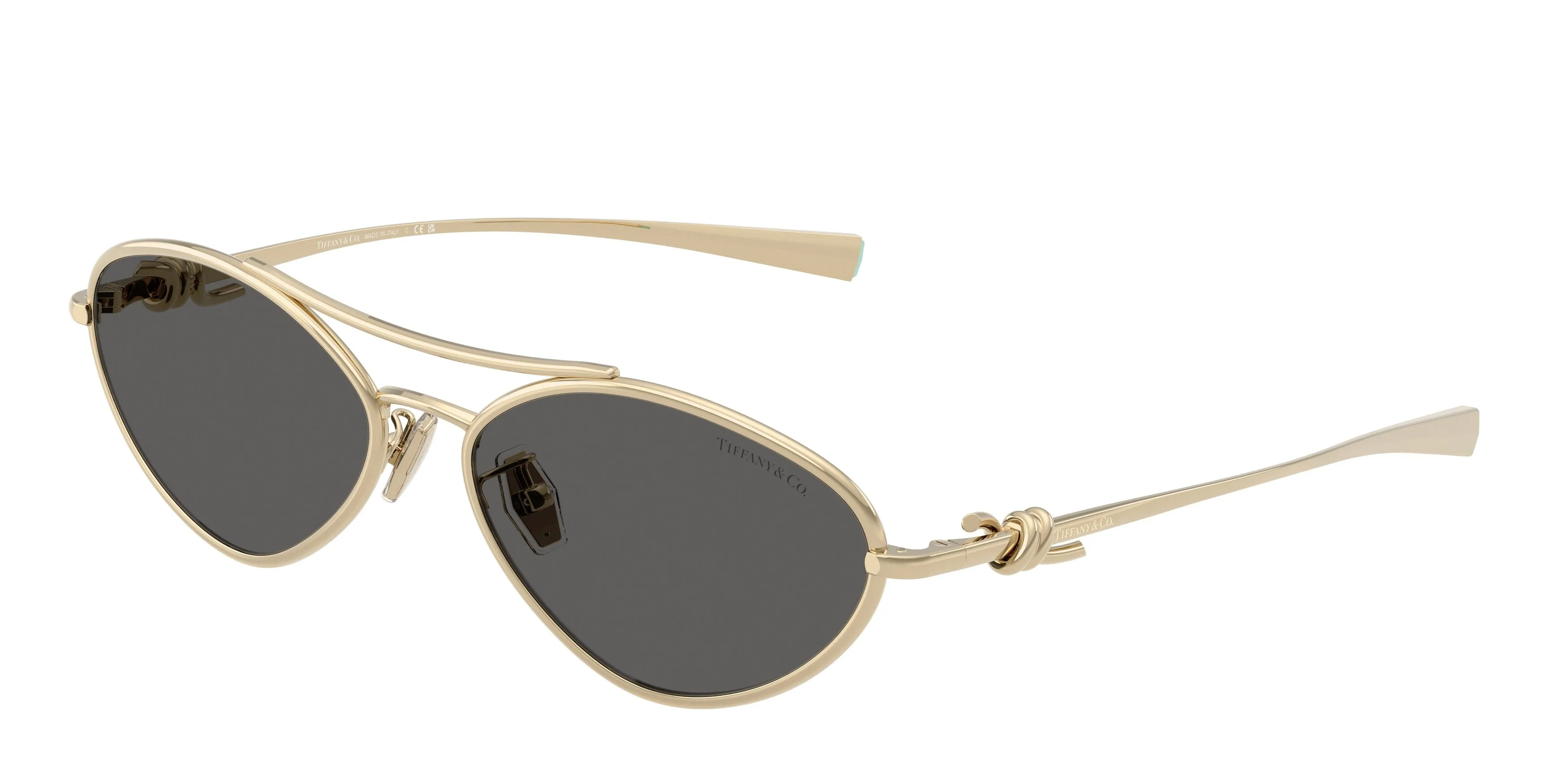 Tiffany TF3117 6021S4 Occhiali da sole Metallo Oro Grigio Geometrica Normale - immagine 1