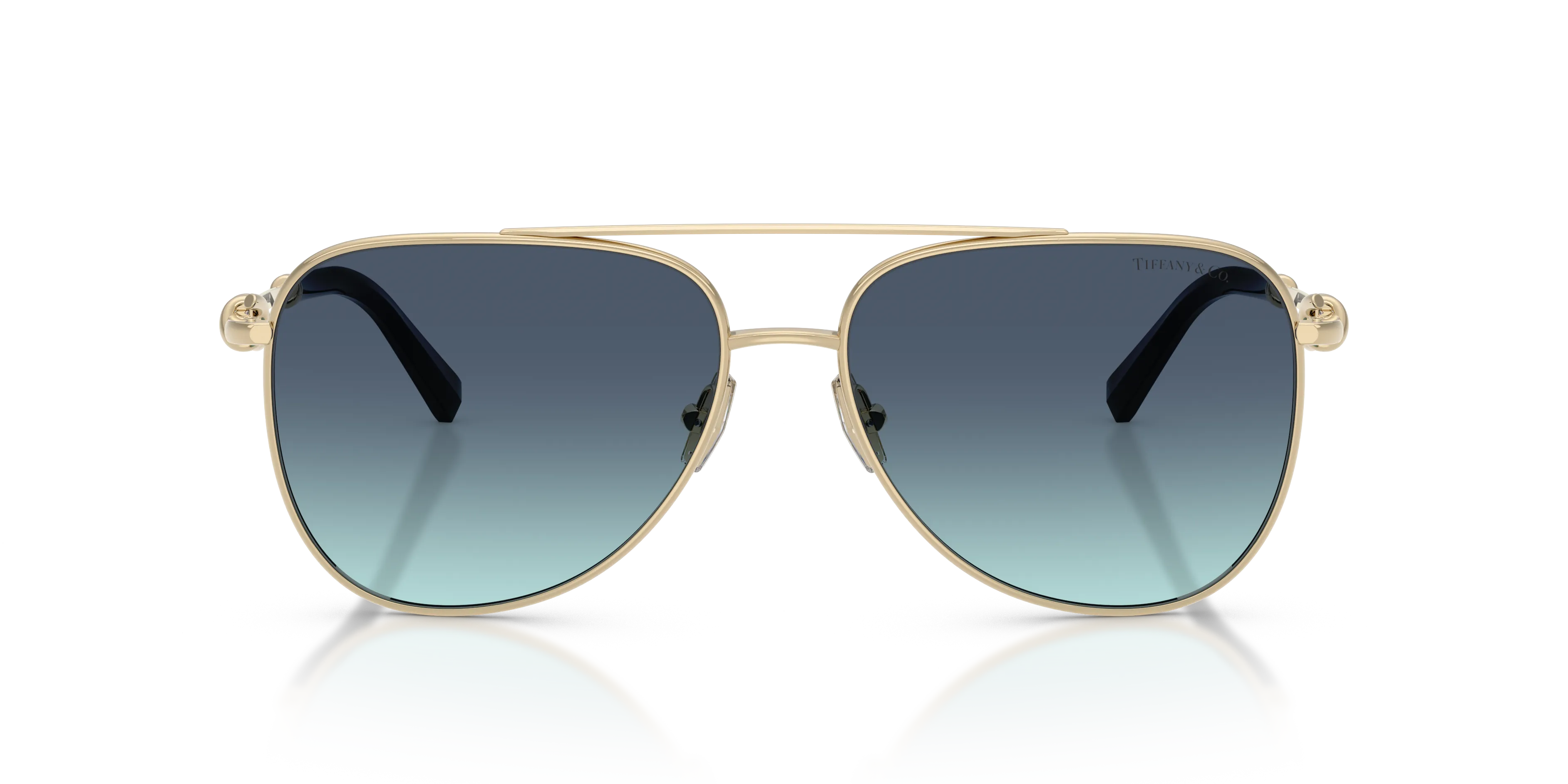 Tiffany TF3116 62029S Occhiali da sole Metallo Oro Blu Pilot Normale Sfumato - immagine 3
