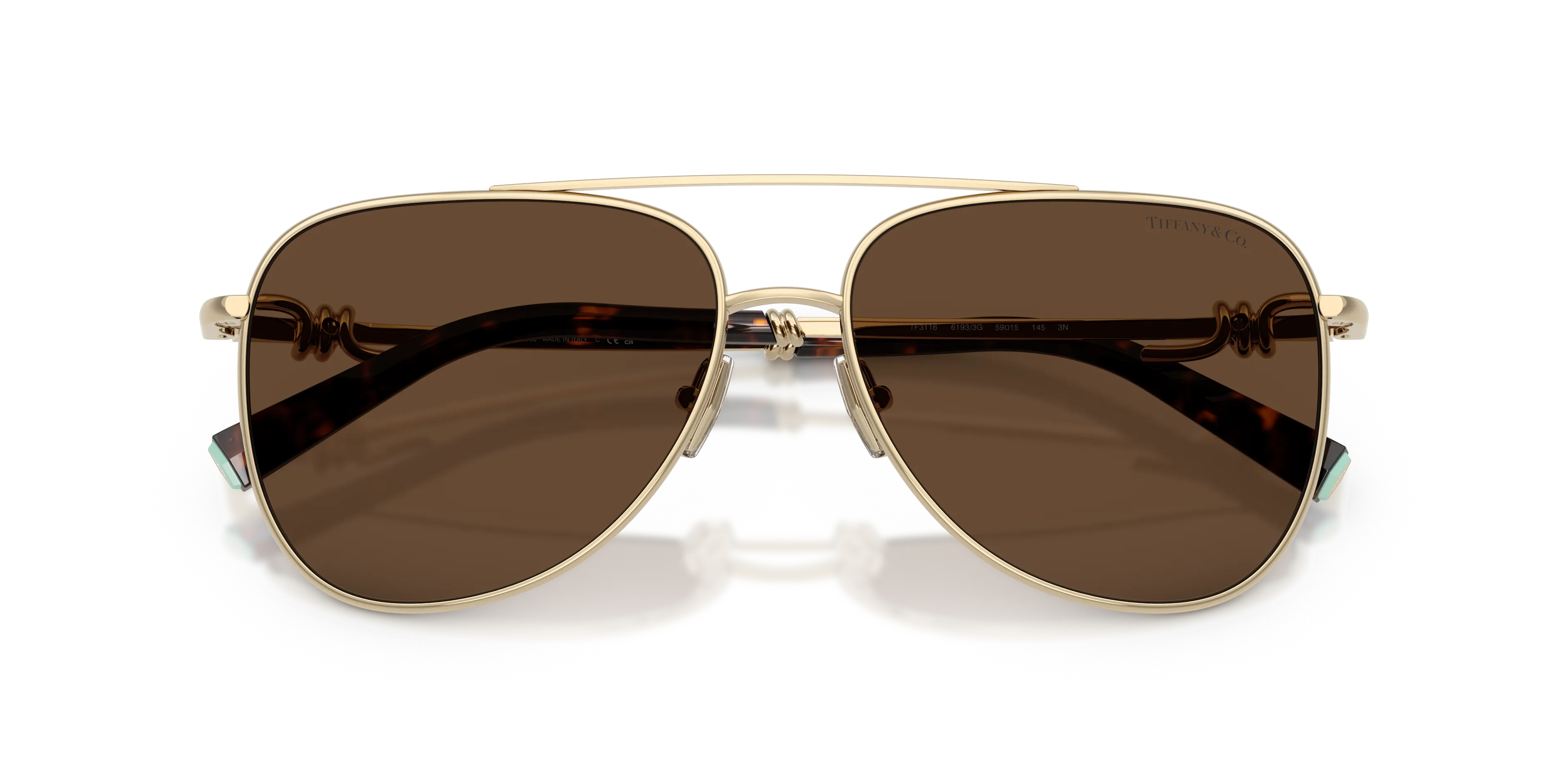 Tiffany TF3116 61933G Occhiali da sole Metallo Oro Marrone Pilot Normale - immagine 2