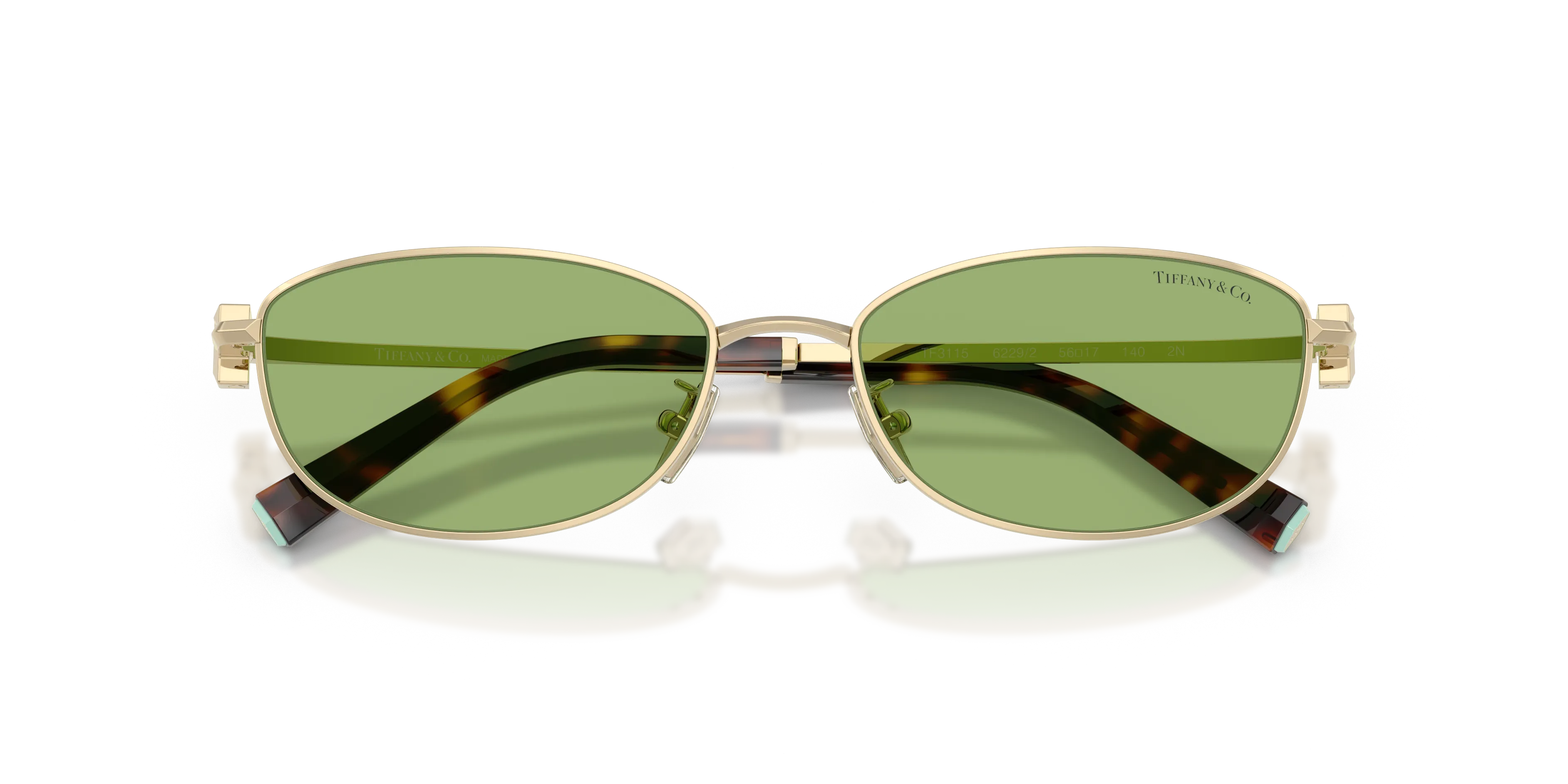 Tiffany TF3115 6229/2 Occhiali da sole Acciaio Oro Verde Rotonda Normale - immagine 2