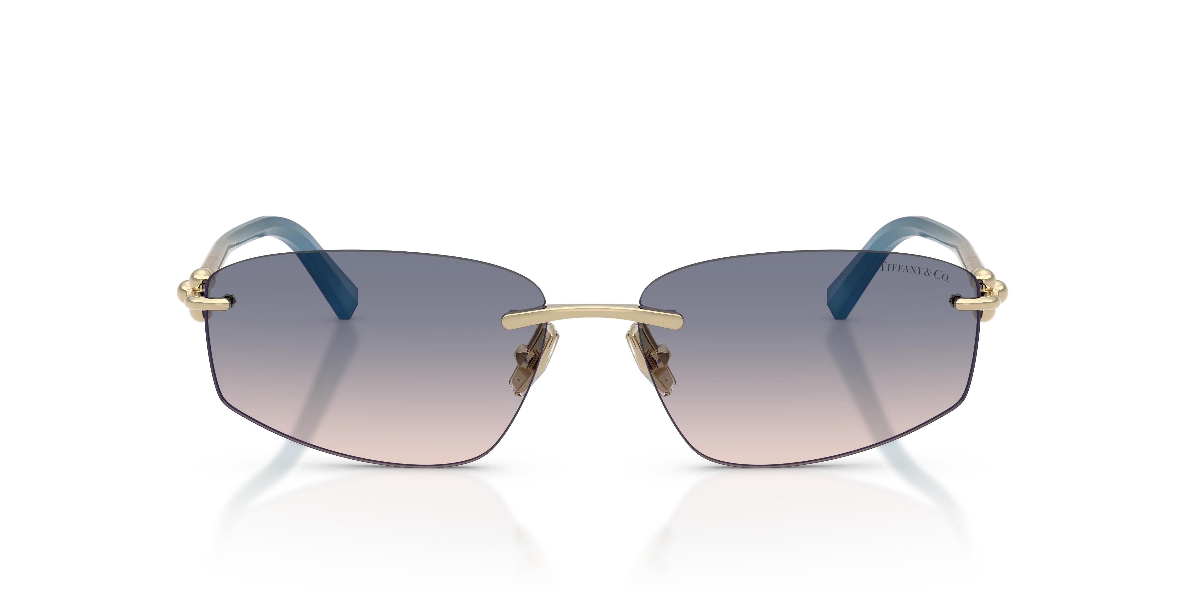 Tiffany TF3114 619116 Occhiali da sole Metallo Oro Marrone Geometrica Normale Sfumato - immagine 3