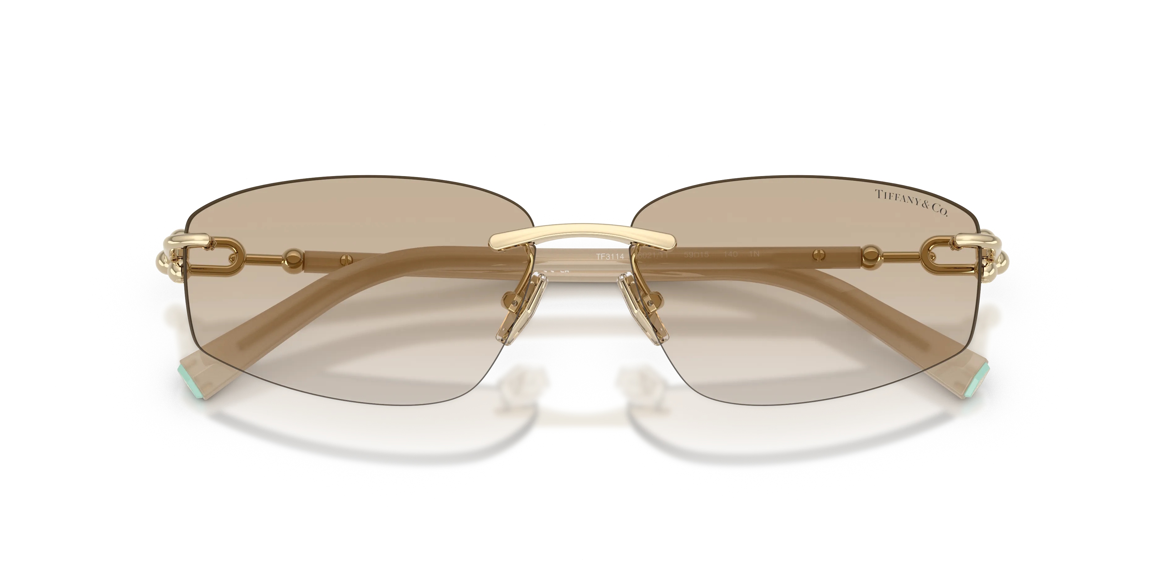 Tiffany TF3114 602111 Occhiali da sole Metallo Oro Grigio Geometrica Normale Sfumato - immagine 2