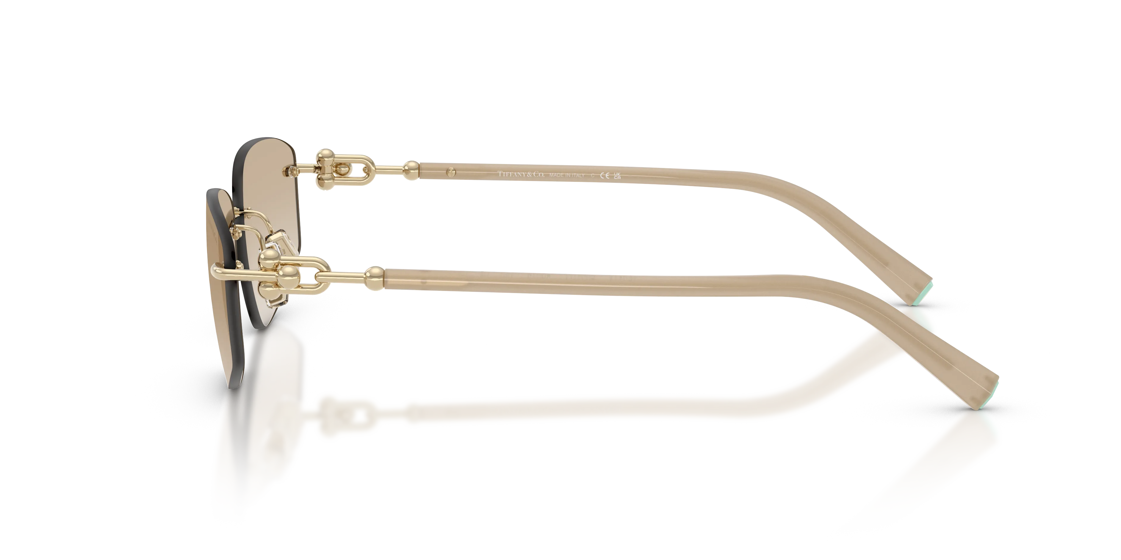 Tiffany TF3114 602111 Occhiali da sole Metallo Oro Grigio Geometrica Normale Sfumato - immagine 4
