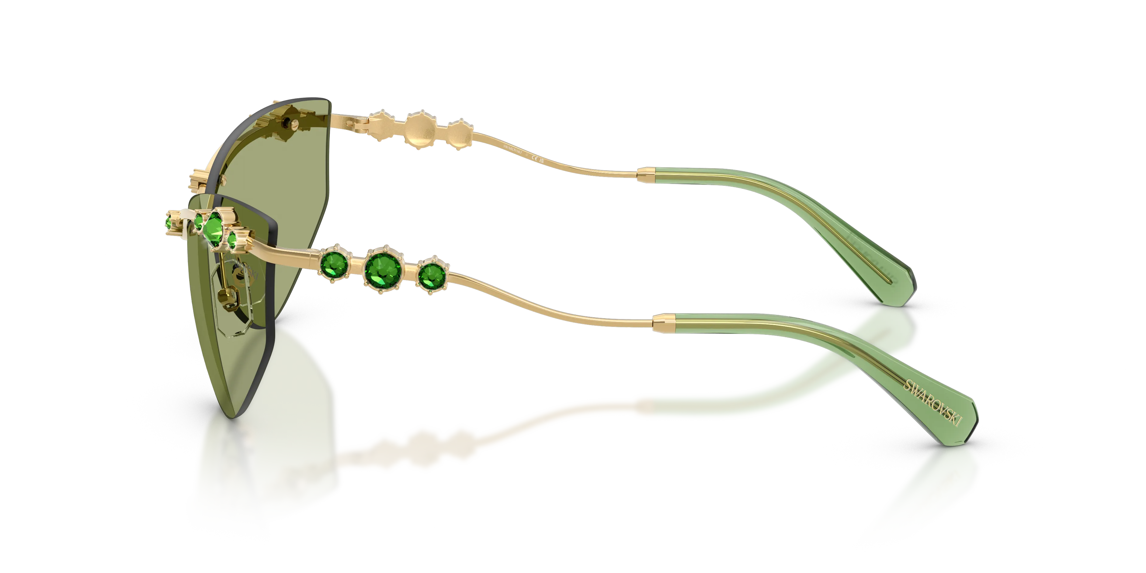 Swarovski SK7039 404382 Occhiali da sole Metallo Oro Verde Geometrica Normale - immagine 4