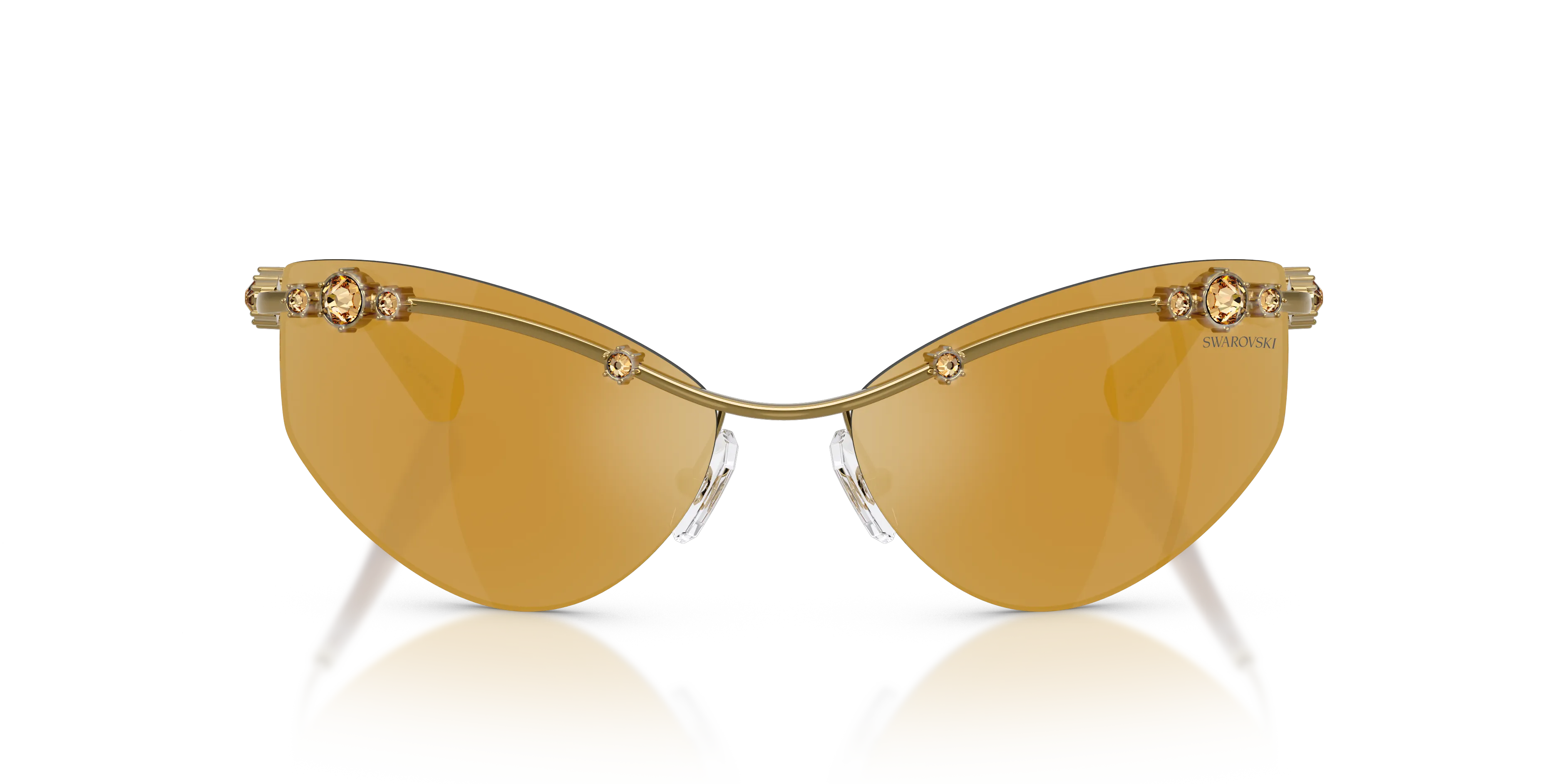 Swarovski SK7039 40427P Occhiali da sole Metallo Oro Marrone Geometrica Specchiate - immagine 3