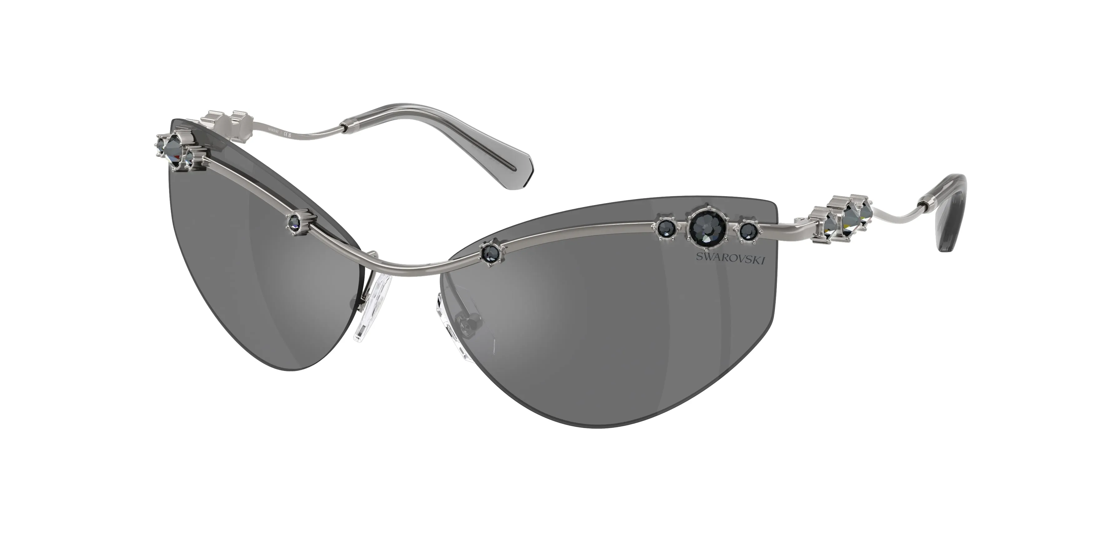 Swarovski SK7039 40096G Occhiali da sole Metallo Grigio Grigio Geometrica Specchiate - immagine 1