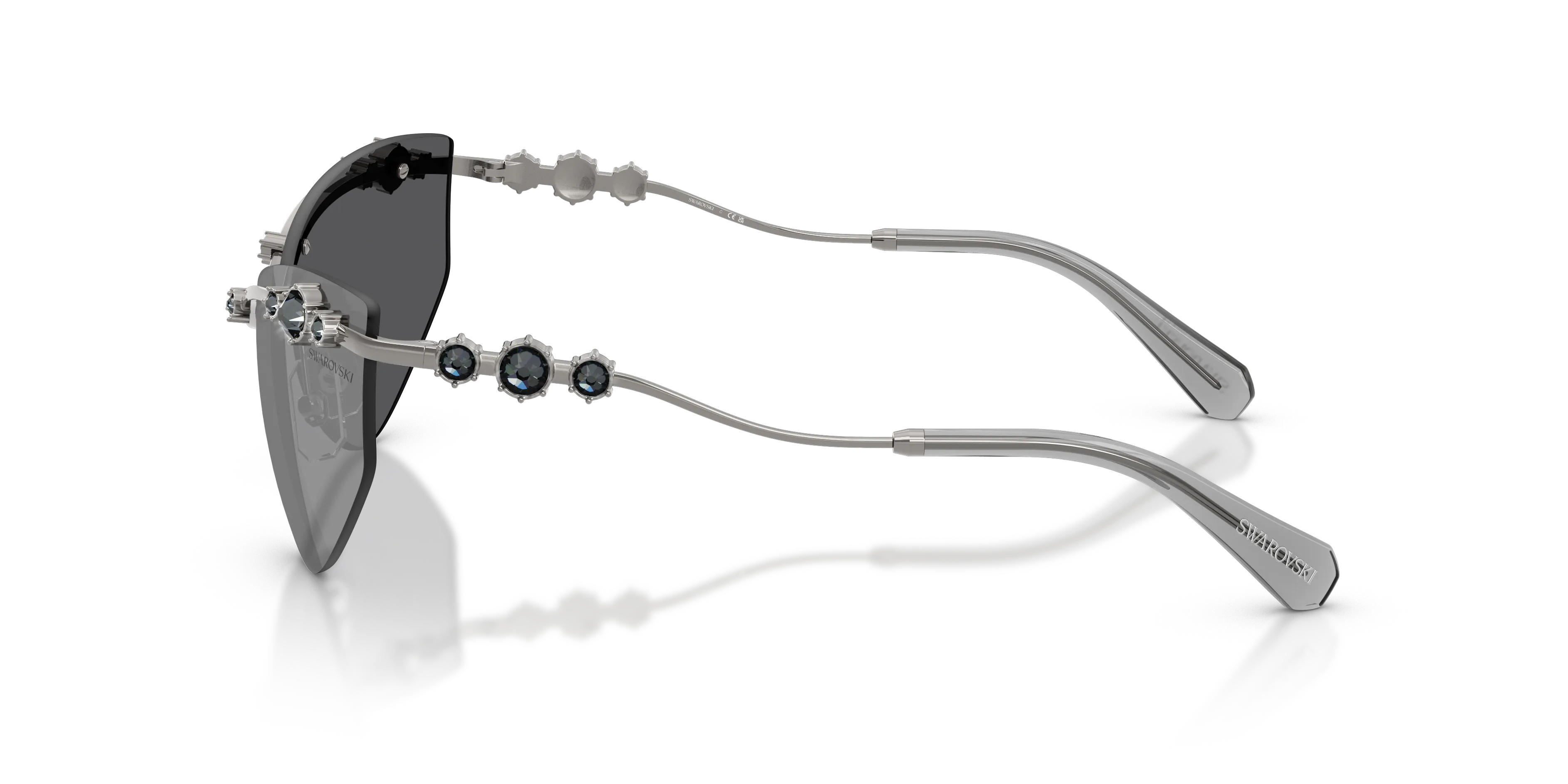 Swarovski SK7039 40096G Occhiali da sole Metallo Grigio Grigio Geometrica Specchiate - immagine 4
