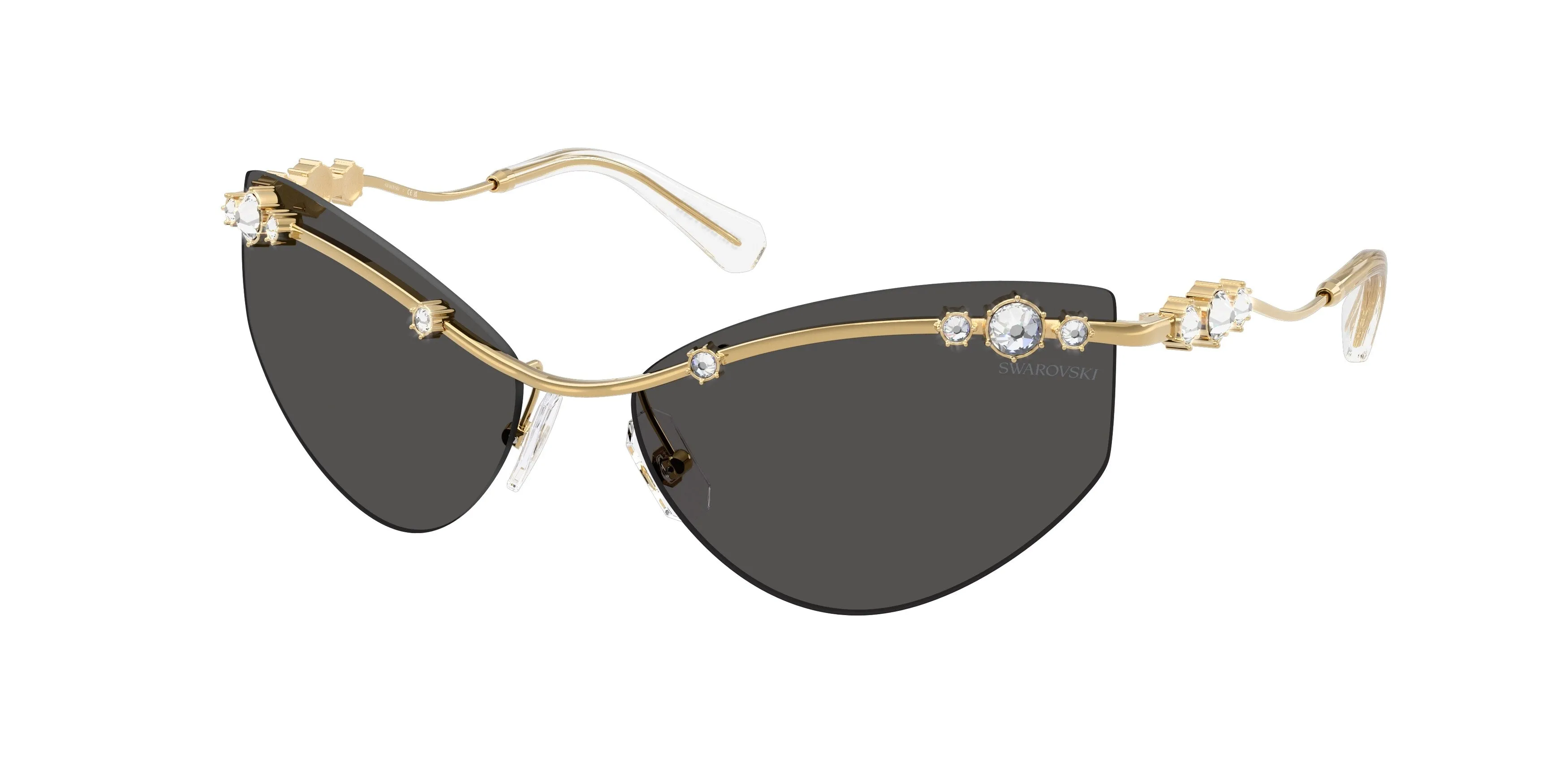 Swarovski SK7039 400487 Occhiali da sole Metallo Oro Grigio Geometrica Normale - immagine 1