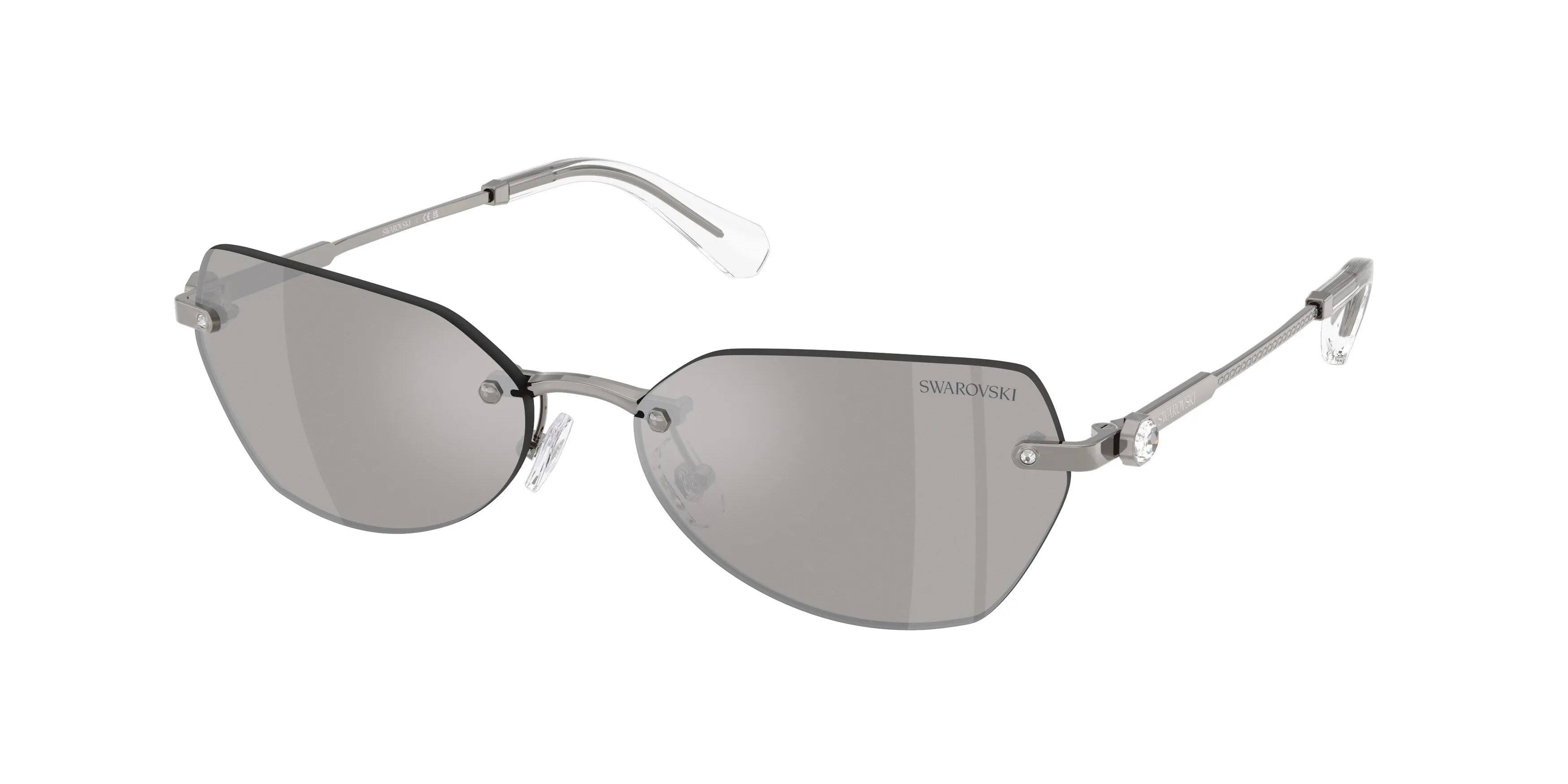 Swarovski SK7038 40096G Occhiali da sole Metallo Grigio Grigio Geometrica Specchiate - immagine 1