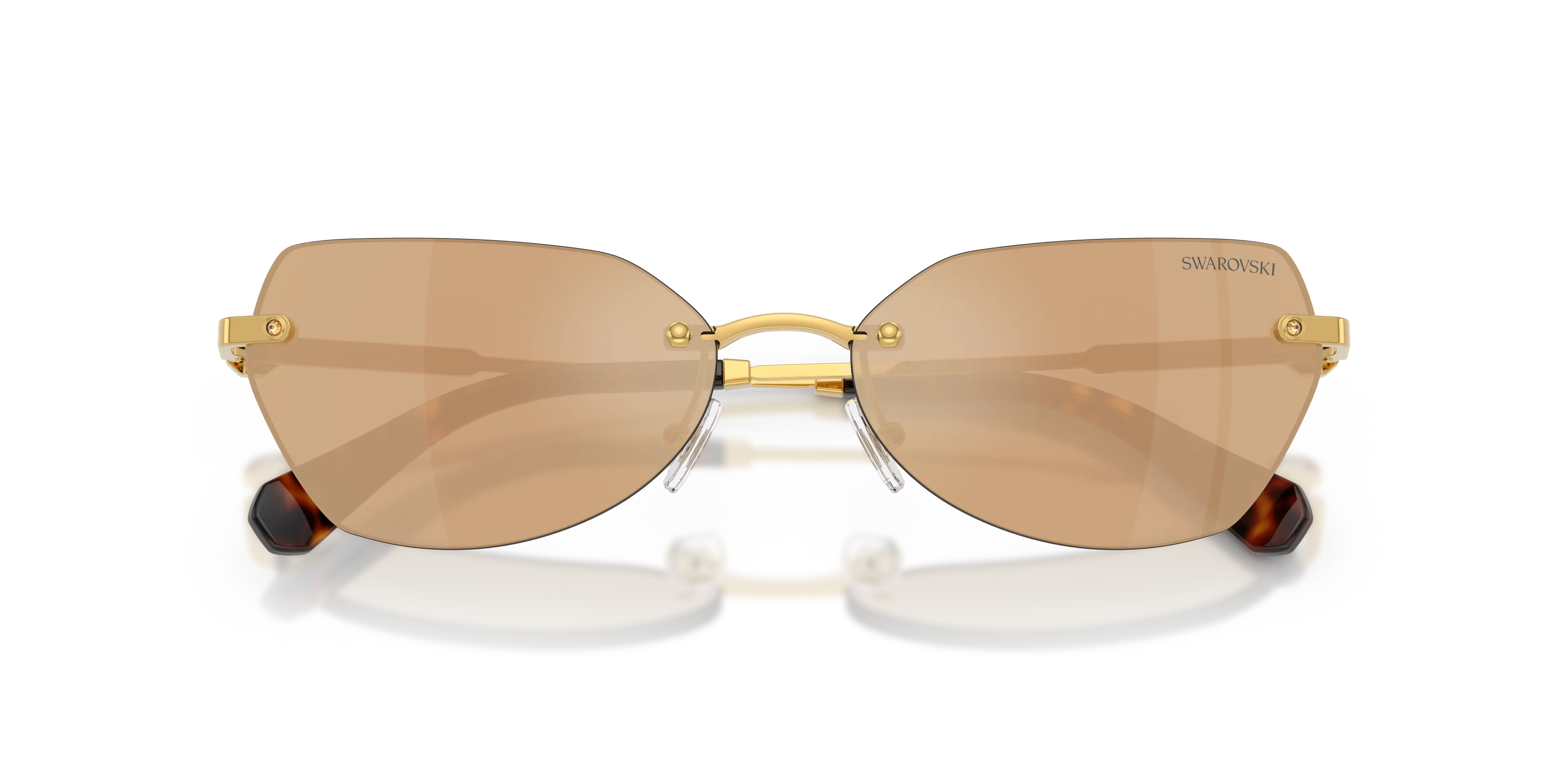 Swarovski SK7038 40077J Occhiali da sole Metallo Oro Marrone Geometrica Specchiate - immagine 2