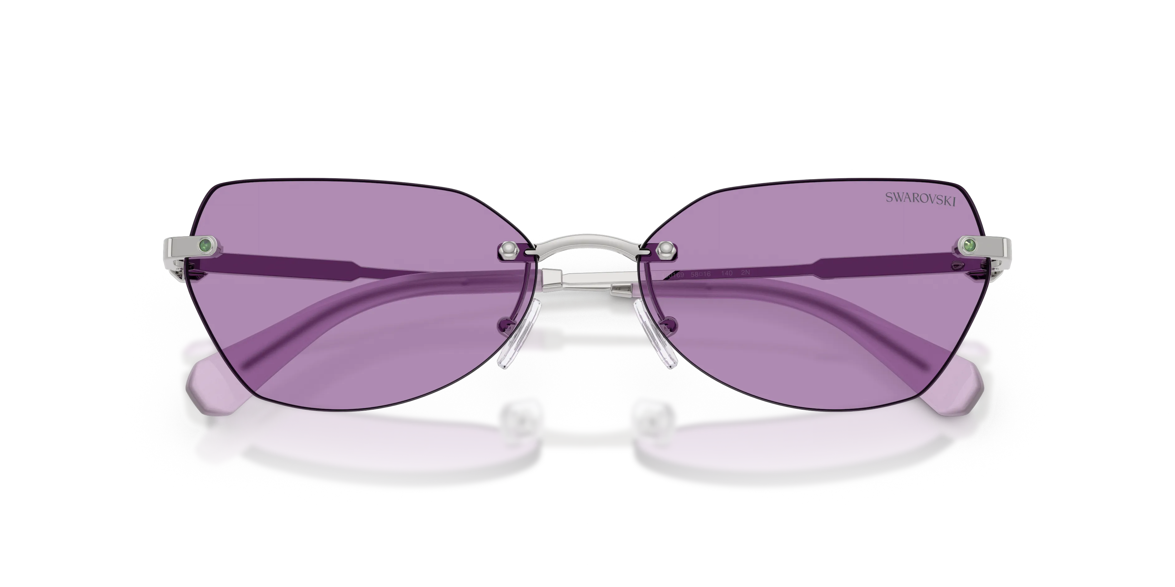 Swarovski SK7038 400169 Occhiali da sole Metallo Argento Viola Geometrica Normale - immagine 2
