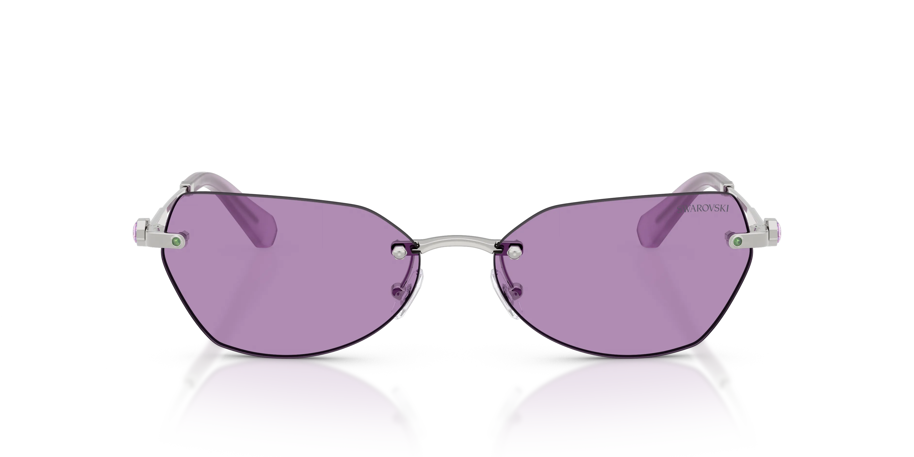 Swarovski SK7038 400169 Occhiali da sole Metallo Argento Viola Geometrica Normale - immagine 3