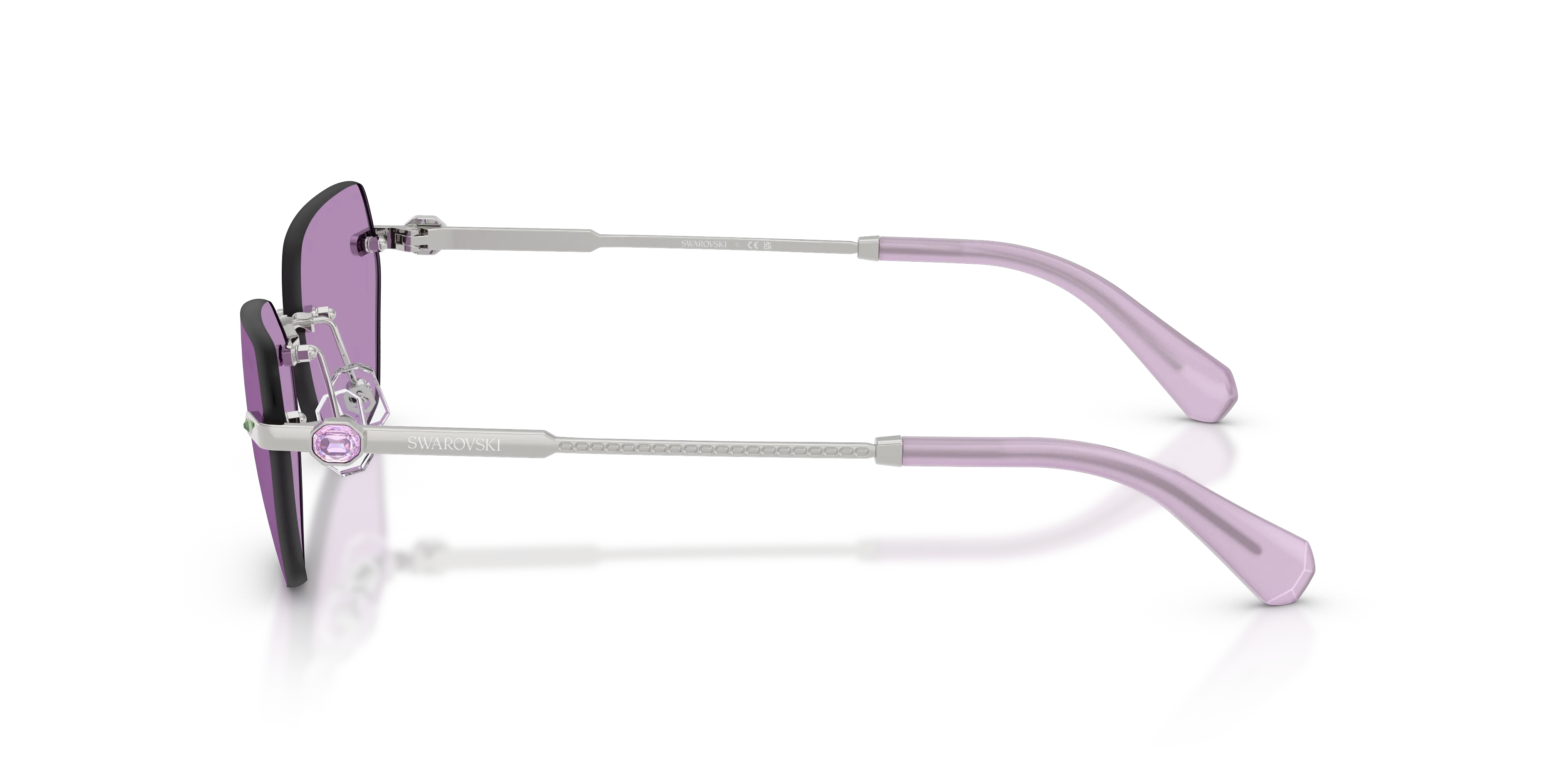 Swarovski SK7038 400169 Occhiali da sole Metallo Argento Viola Geometrica Normale - immagine 4