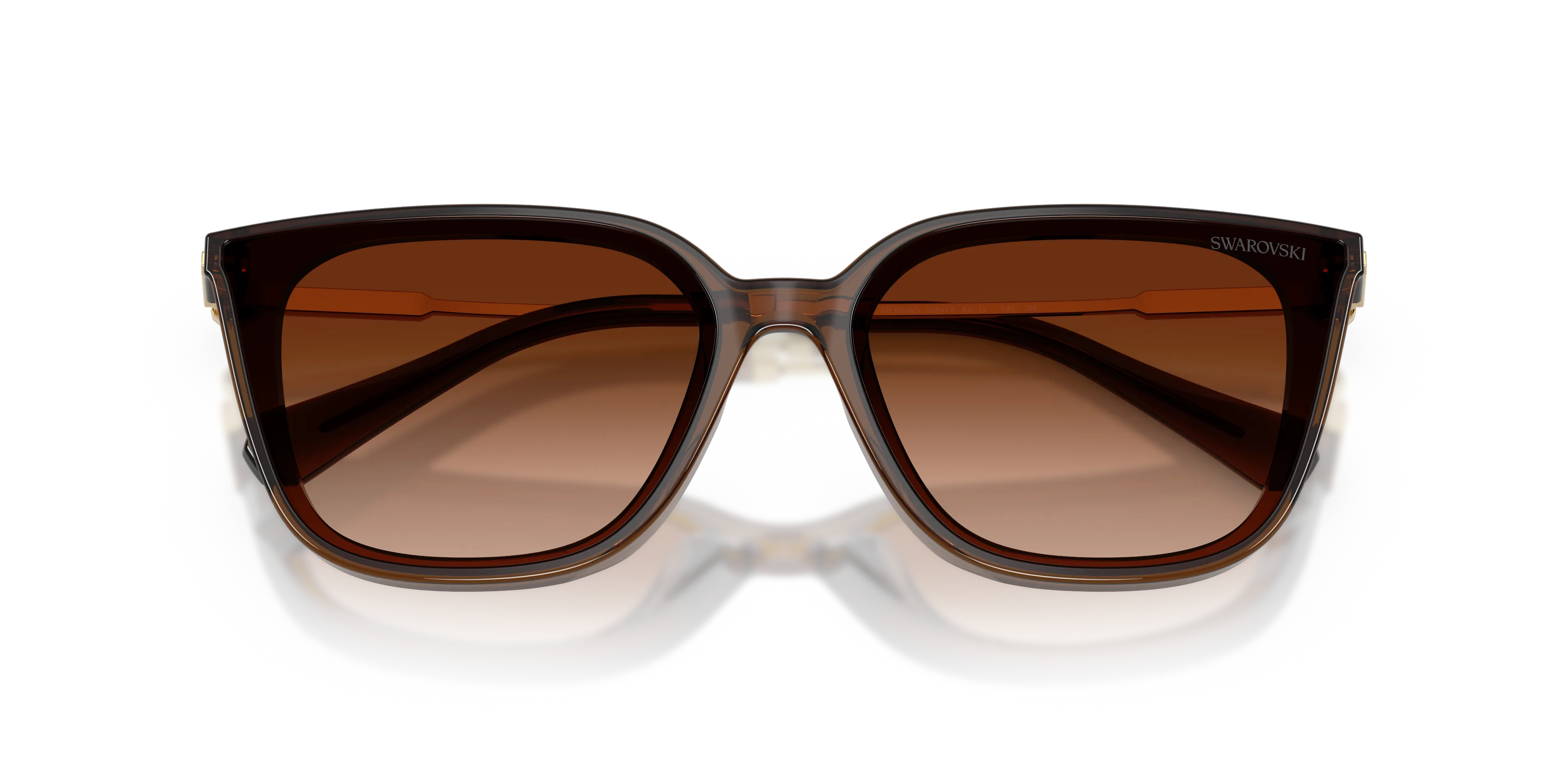 Swarovski SK6054D 108474 Occhiali da sole Acetato Marrone Marrone Squadrata Normale Sfumato - immagine 2