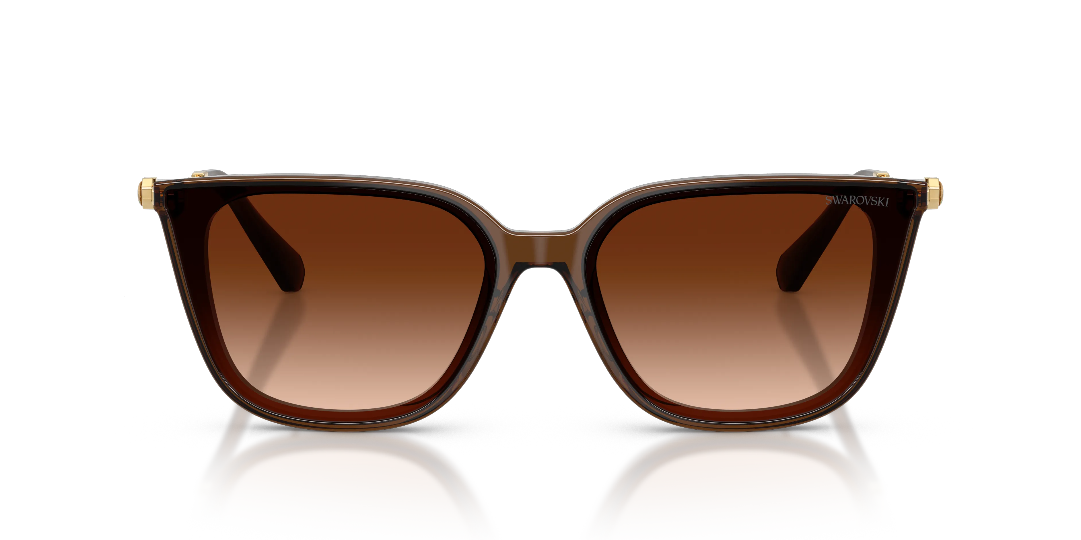 Swarovski SK6054D 108474 Occhiali da sole Acetato Marrone Marrone Squadrata Normale Sfumato - immagine 3