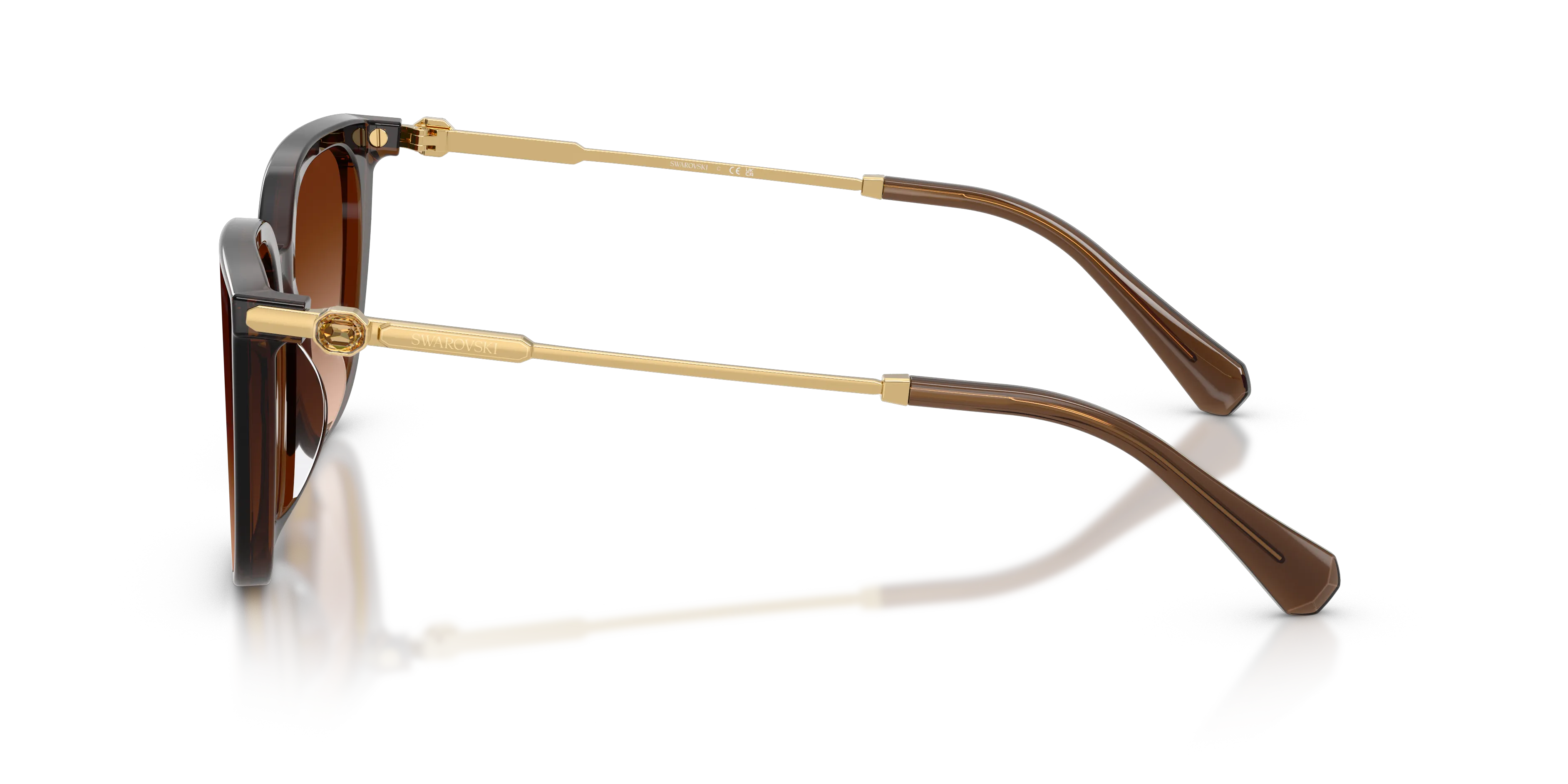 Swarovski SK6054D 108474 Occhiali da sole Acetato Marrone Marrone Squadrata Normale Sfumato - immagine 4