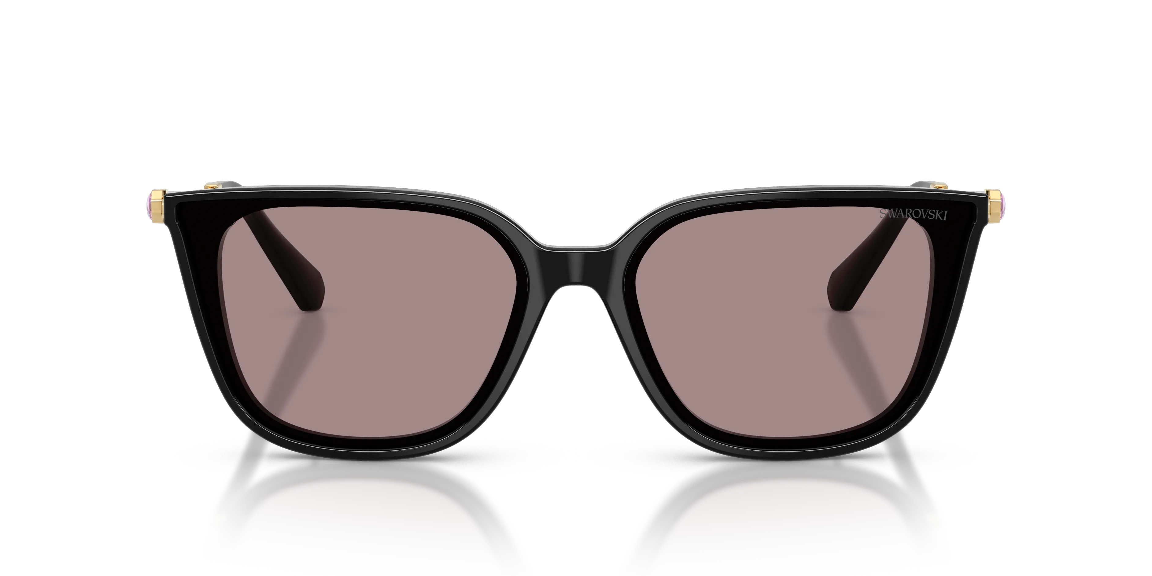 Swarovski SK6054D 1001LA Occhiali da sole Acetato Nero Viola Squadrata Normale - immagine 3