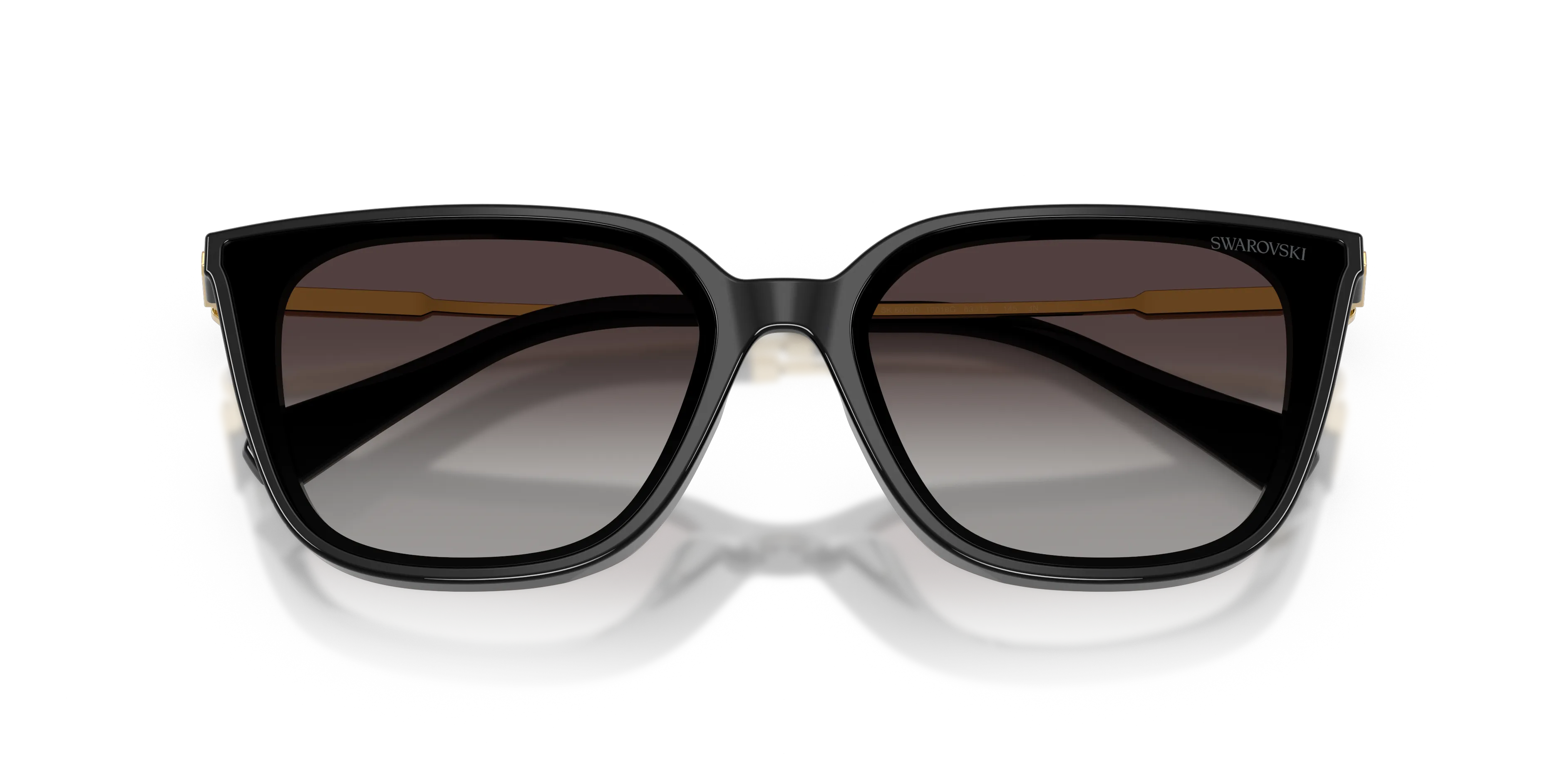 Swarovski SK6054D 10018G Occhiali da sole Acetato Nero Grigio Squadrata Normale Sfumato - immagine 2